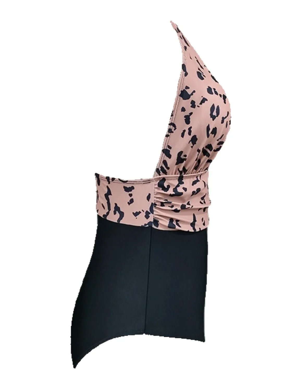Full Size Leopard Halter Neck One - Piece Swimwear Plus Size - Flip Flop Dynasty
