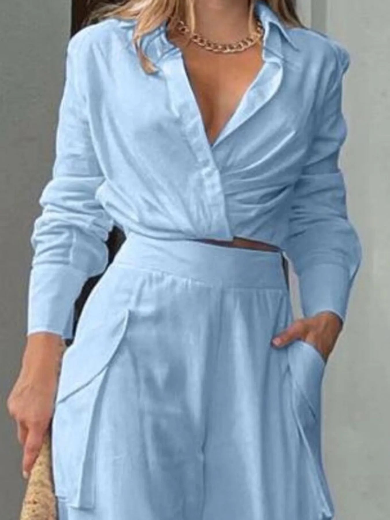 Full Size Long Sleeve Top and Pants Set Plus Size - Flip Flop Dynasty