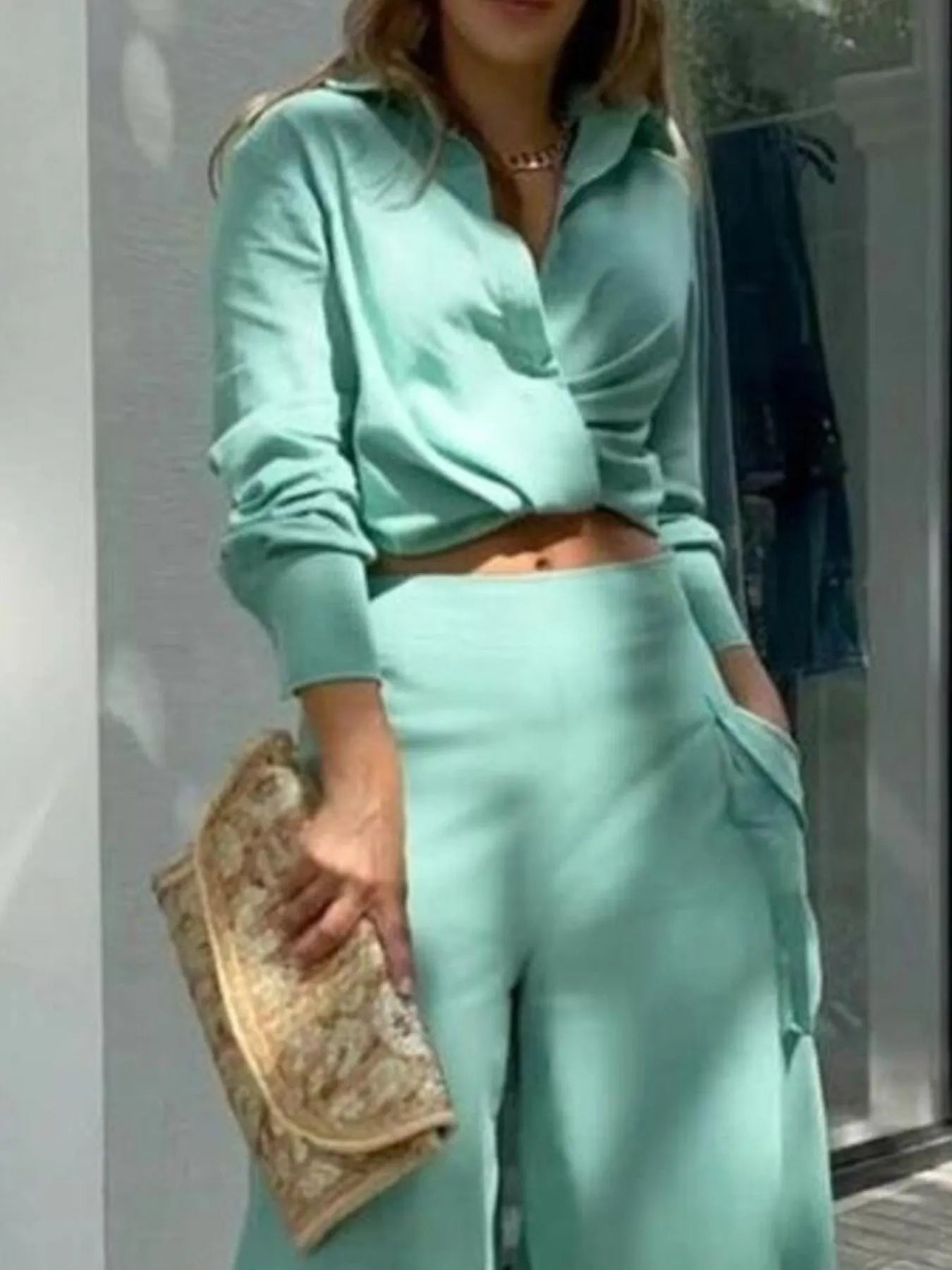 Full Size Long Sleeve Top and Pants Set Plus Size - Flip Flop Dynasty