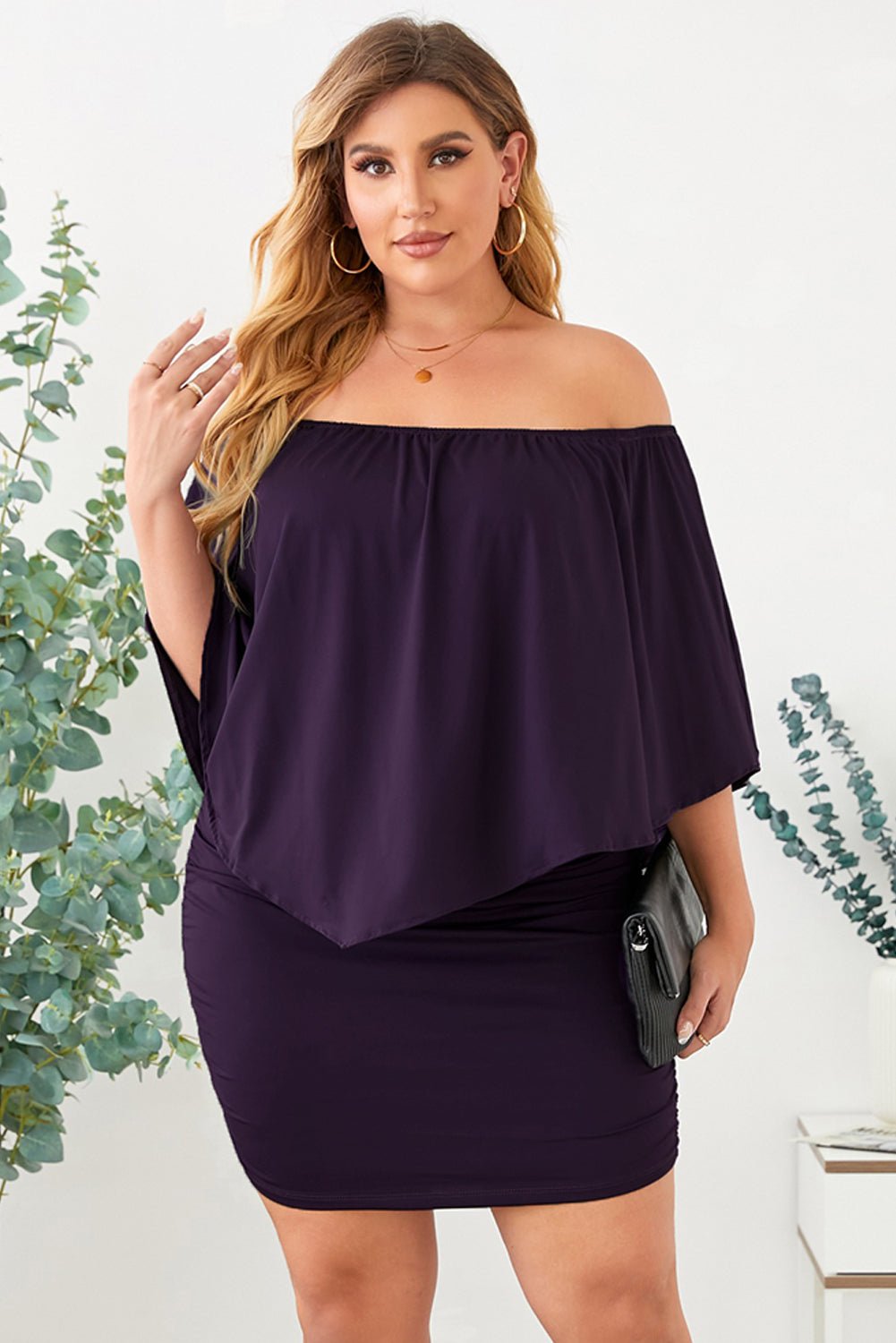 Full Size Off - Shoulder Half Sleeve Dress - Flip Flop Dynasty