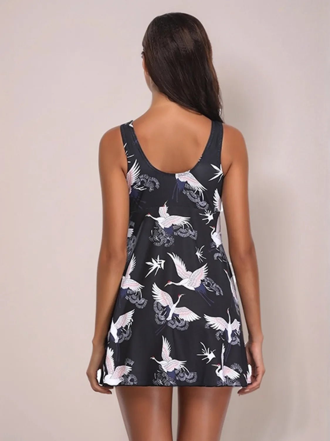 Full Size Printed Slit Plunge One - Piece Swimwear Plus Size - Flip Flop Dynasty