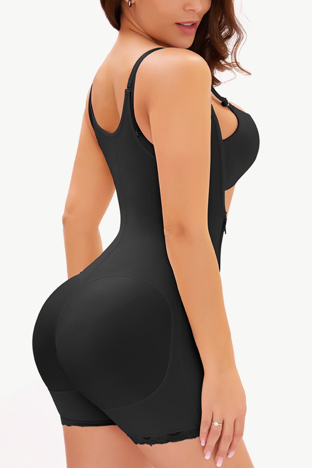 Full Size Side Zipper Under - Bust Shaping Bodysuit - Flip Flop Dynasty