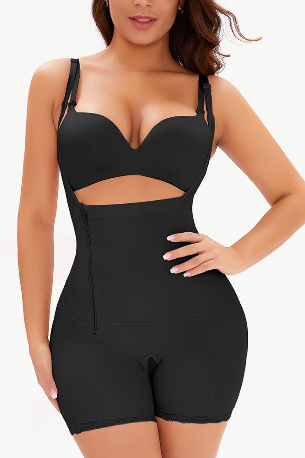 Full Size Side Zipper Under - Bust Shaping Bodysuit - Flip Flop Dynasty