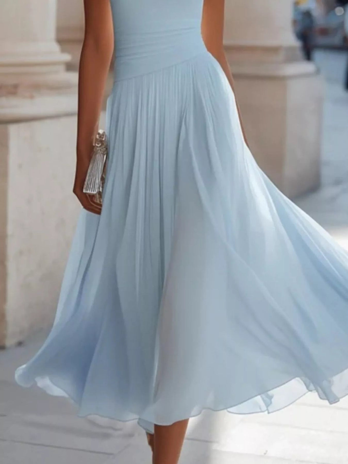 Full Size Sleeveless Cowl Neck Midi Dress Plus Size - Flip Flop Dynasty