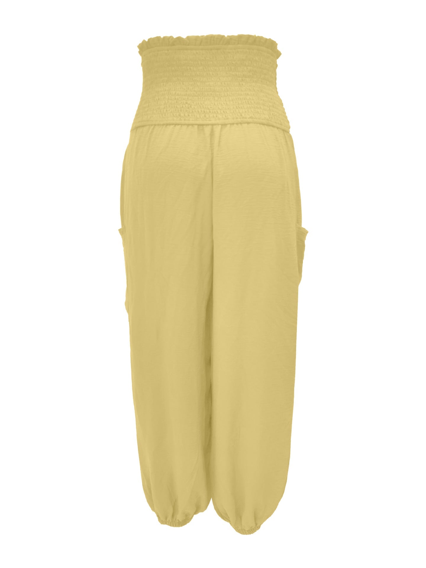 Full Size Smocked Waist Harem Pants with Pockets Plus Size - Flip Flop Dynasty