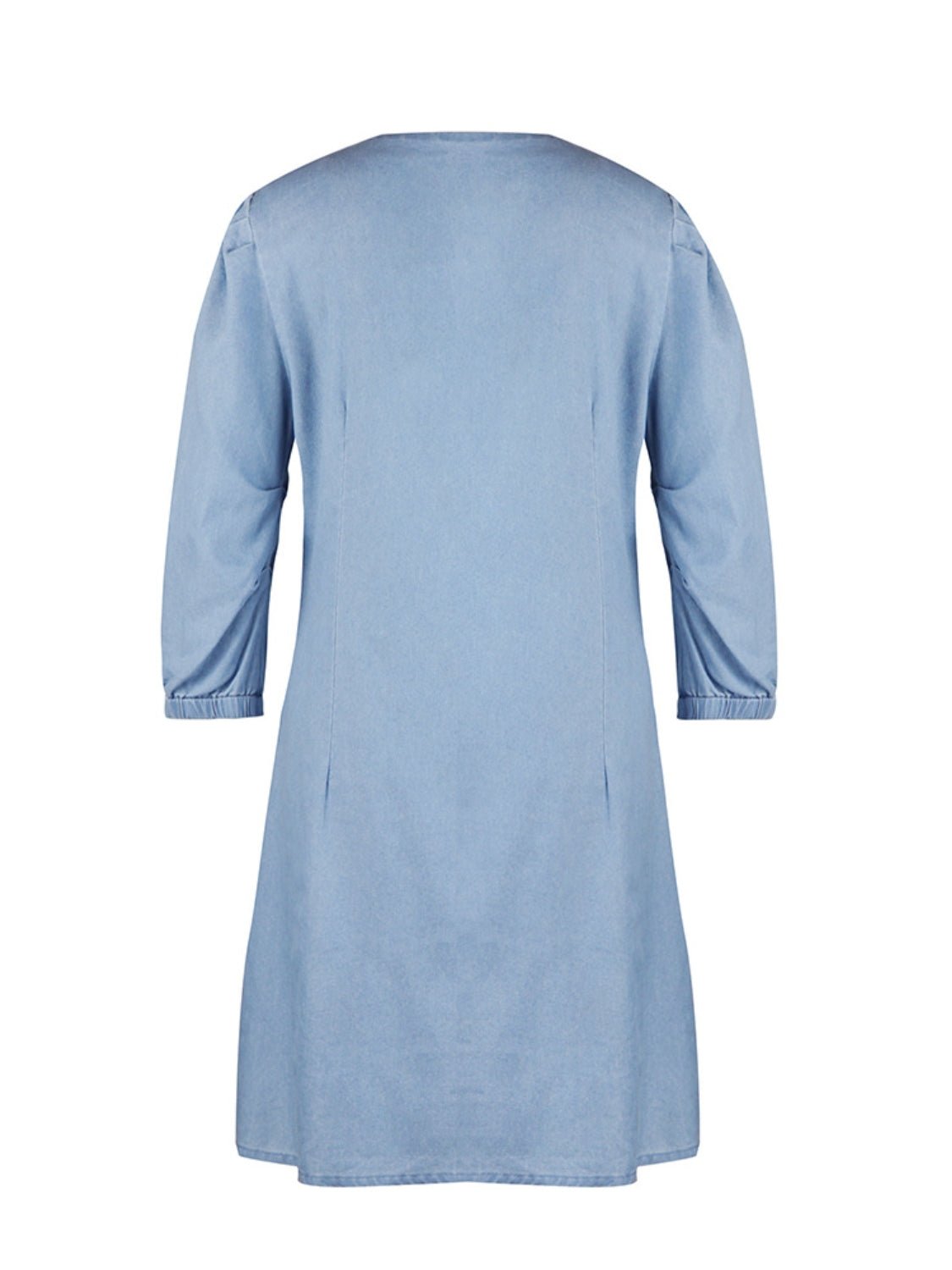 Full Size V - Neck Half Sleeve Dress - Flip Flop Dynasty