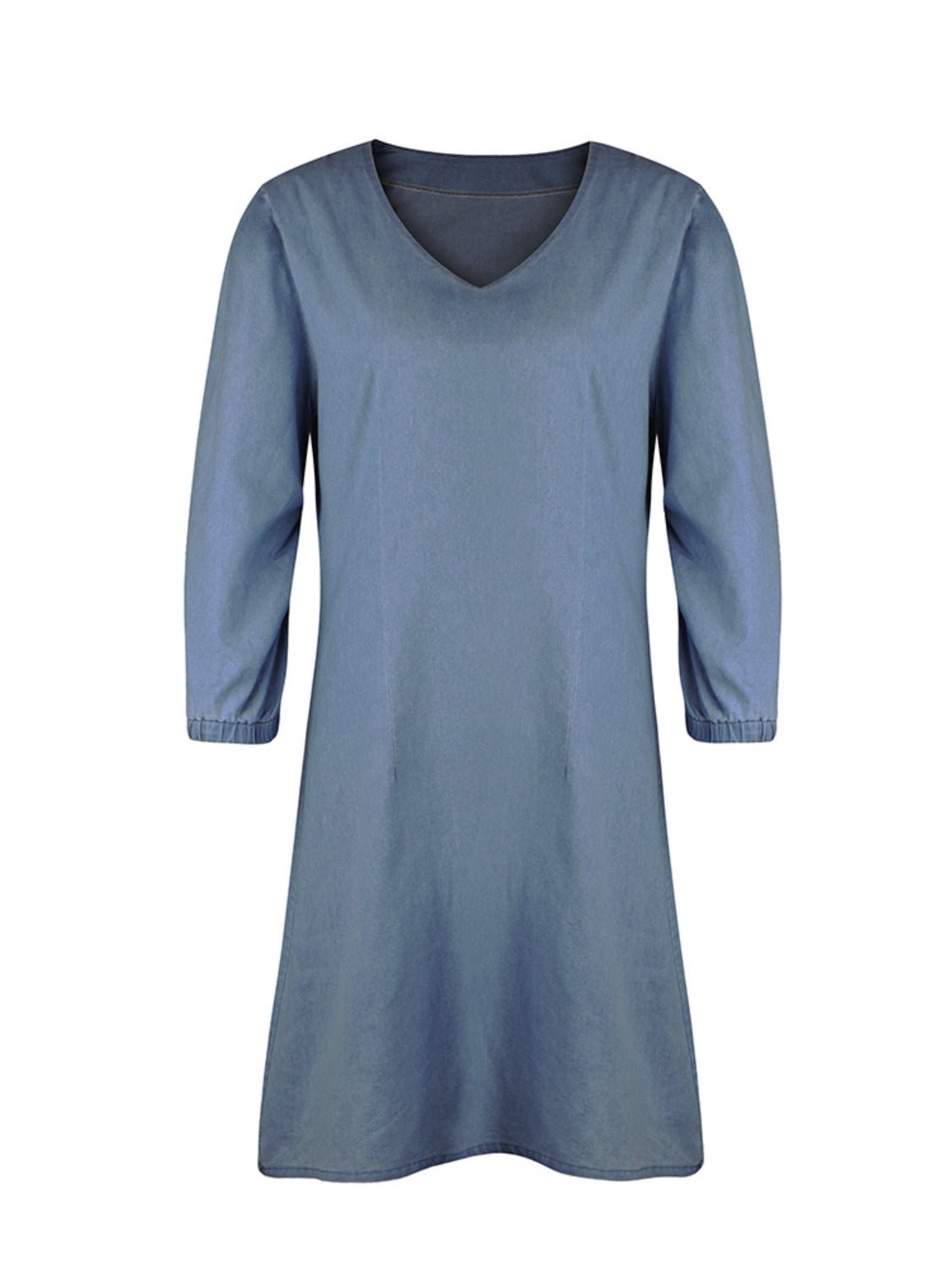 Full Size V - Neck Half Sleeve Dress - Flip Flop Dynasty