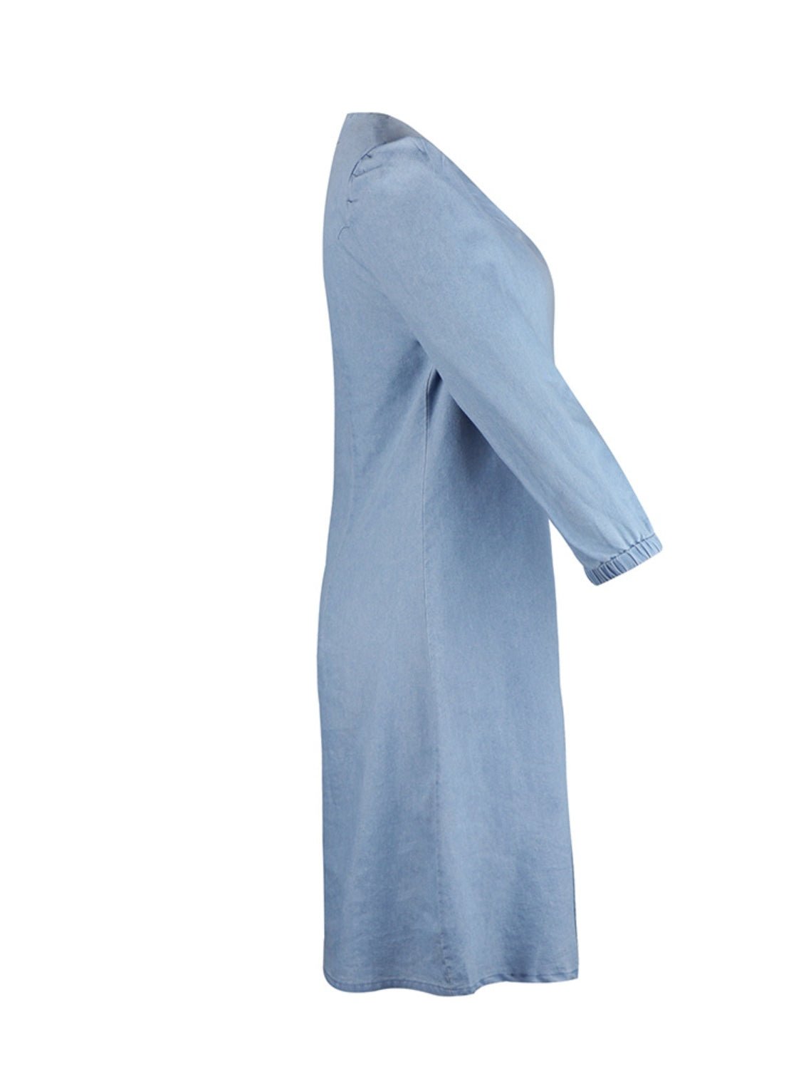 Full Size V - Neck Half Sleeve Dress - Flip Flop Dynasty