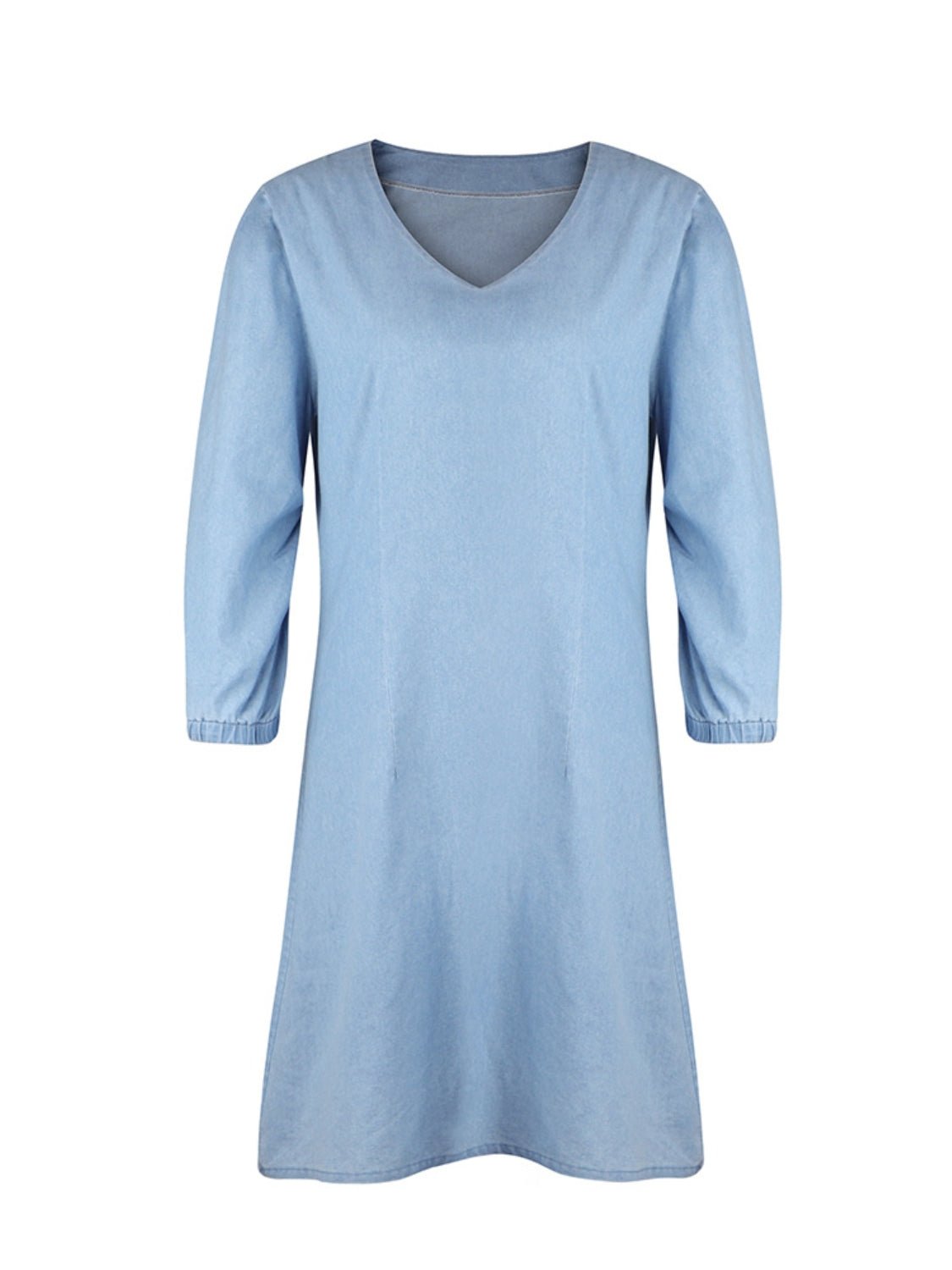 Full Size V - Neck Half Sleeve Dress - Flip Flop Dynasty