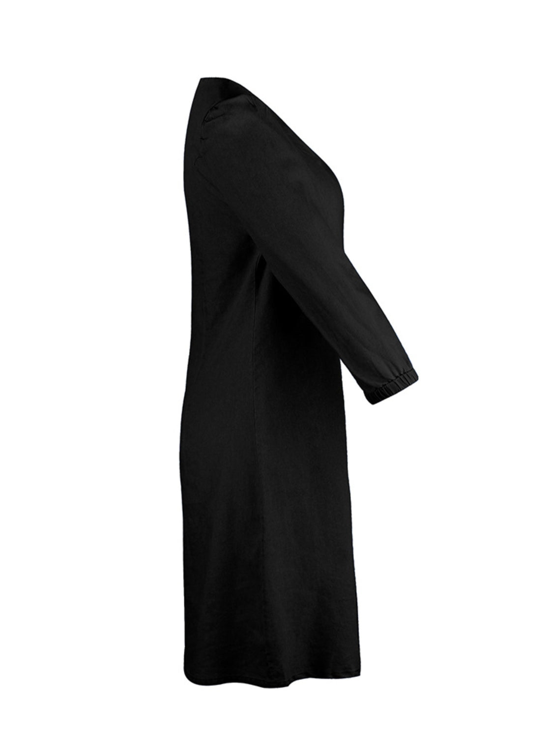 Full Size V - Neck Half Sleeve Dress - Flip Flop Dynasty