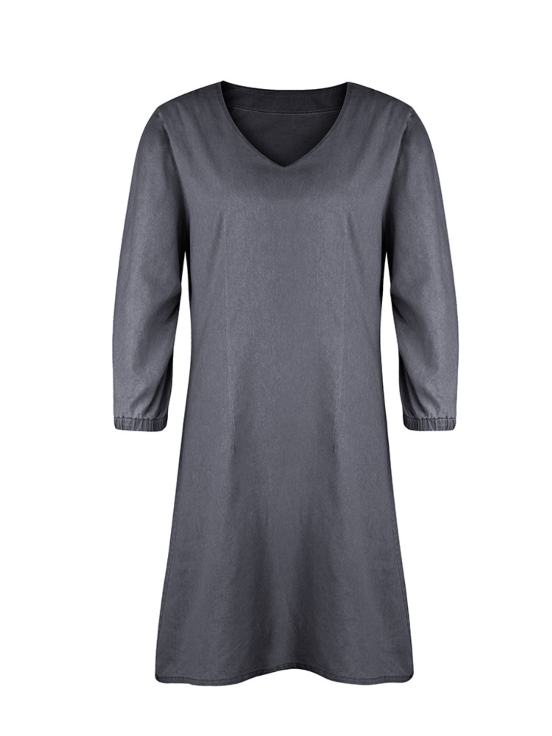 Full Size V - Neck Half Sleeve Dress - Flip Flop Dynasty