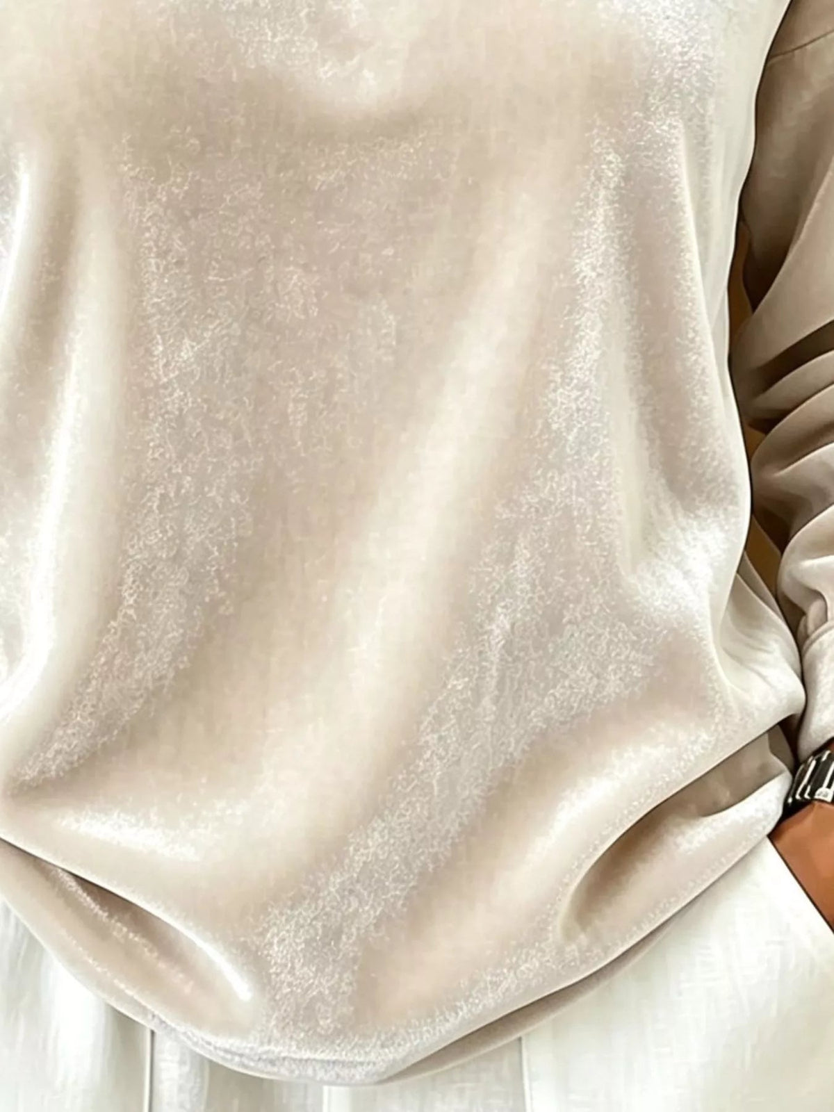 Full Size Velvet Asymmetrical Neck Sweatshirt with Buckle Detail Plus Size - Flip Flop Dynasty
