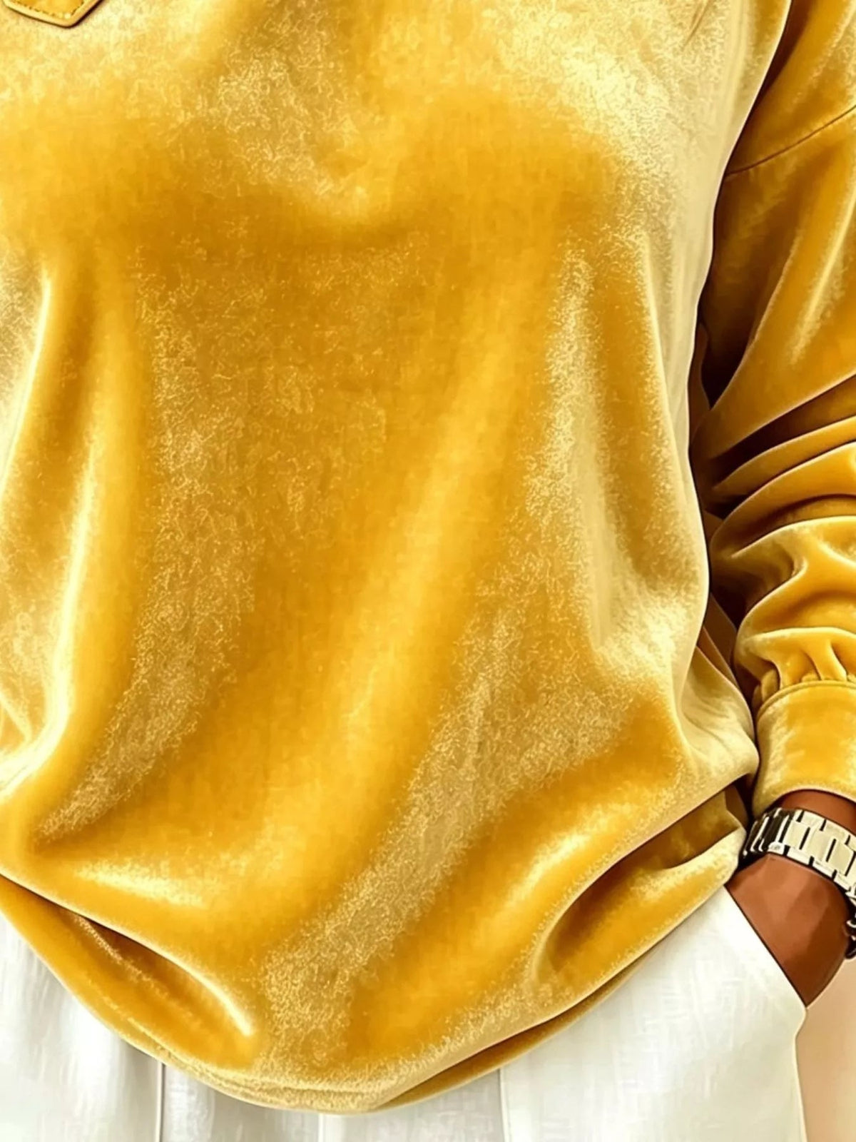 Full Size Velvet Asymmetrical Neck Sweatshirt with Buckle Detail Plus Size - Flip Flop Dynasty