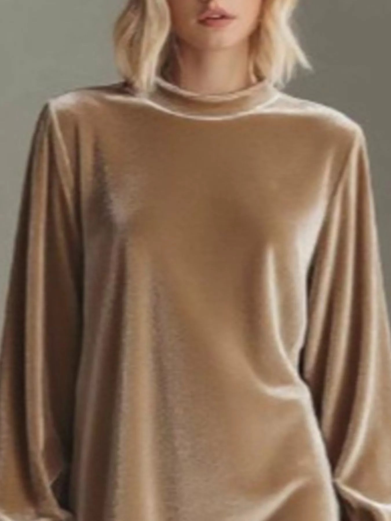 Full Size Velvet Long Sleeve Mini Dress Plus Size - Flip Flop Dynasty