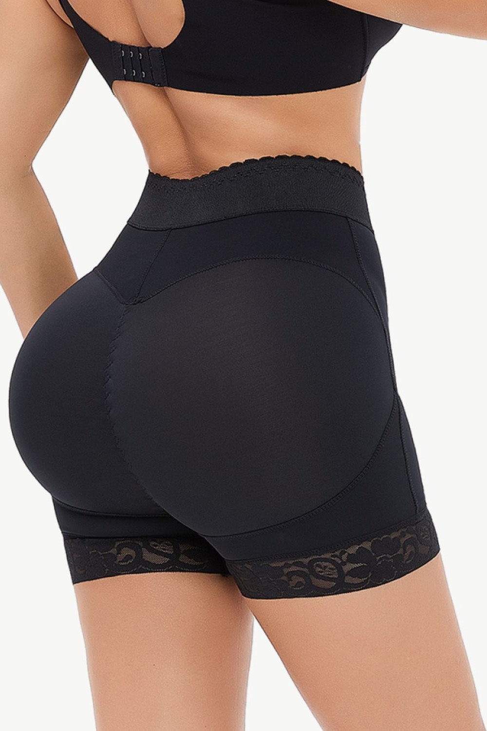 Full Size Zip - Up Lace Trim Shaping Shorts - Flip Flop Dynasty