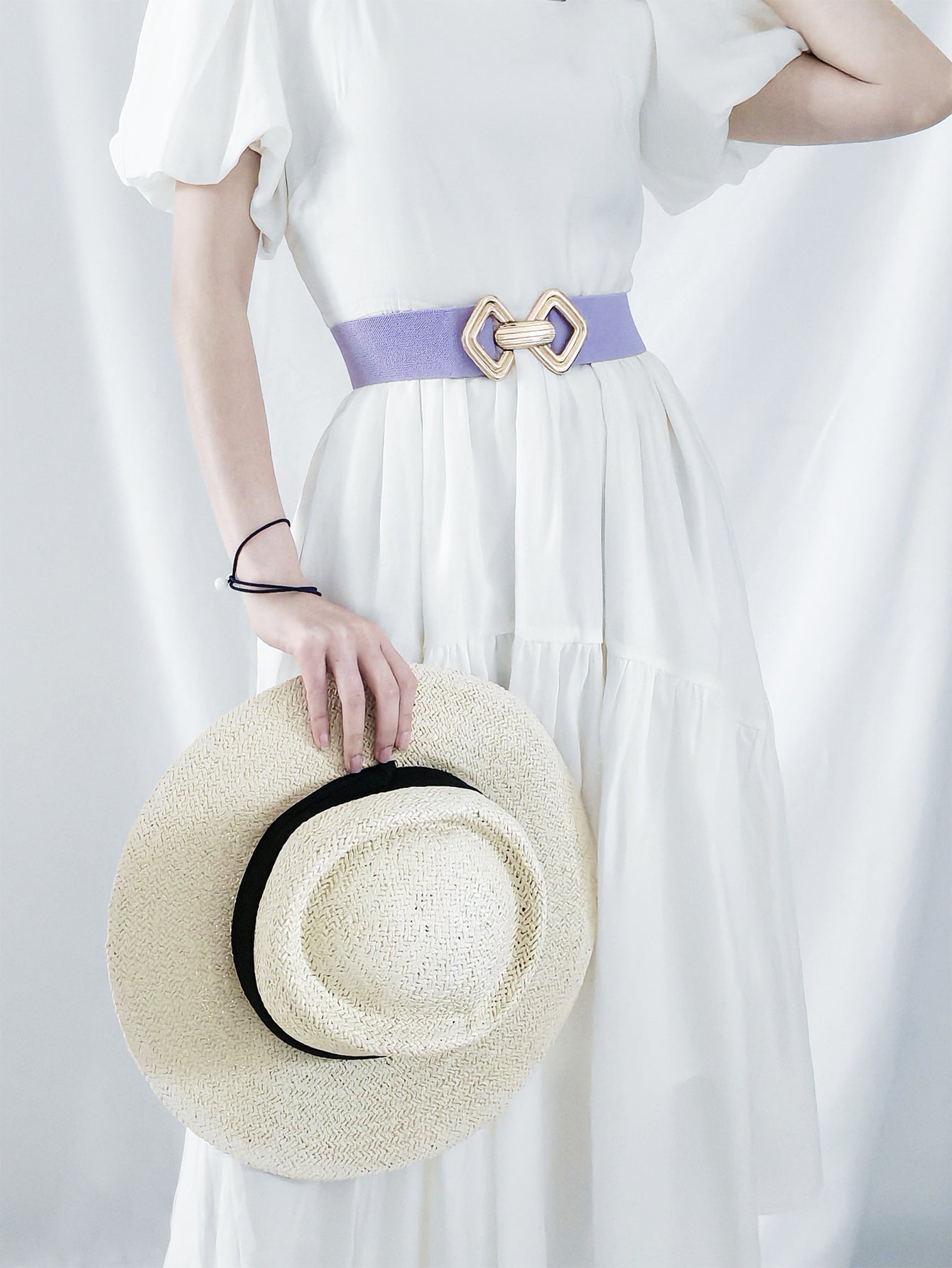 Geometric Buckle Elastic Wide Belt - Flip Flop Dynasty