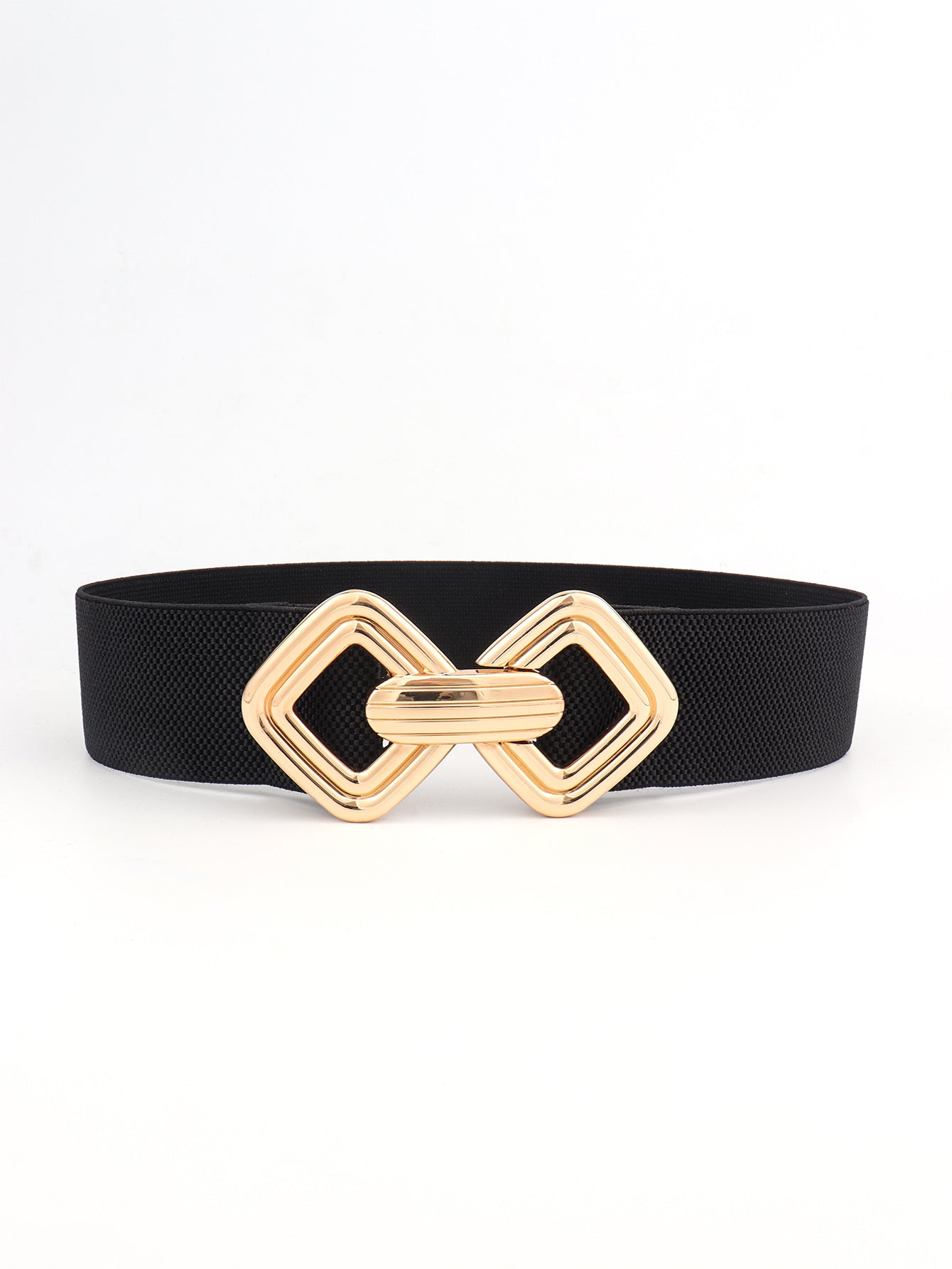 Geometric Buckle Elastic Wide Belt - Flip Flop Dynasty