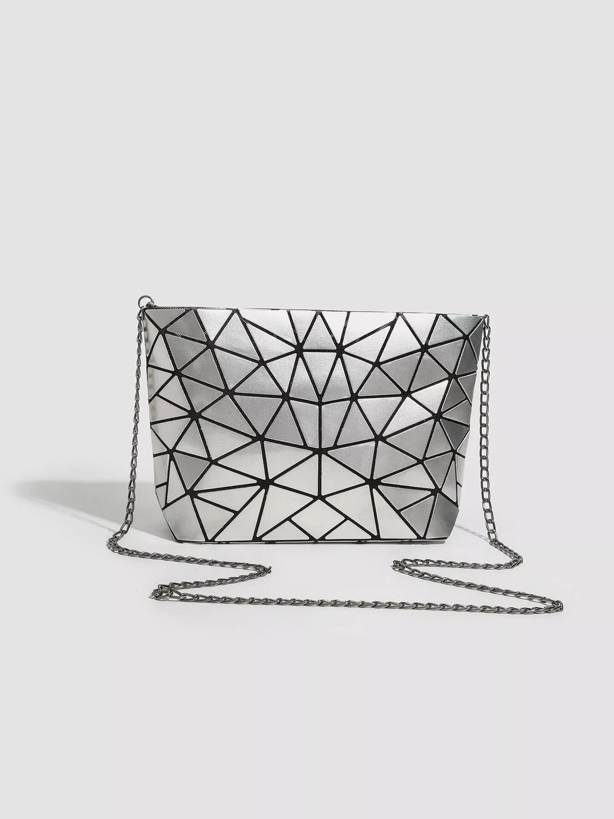 Geometric Metallic Crossbody Bag with Chain Strap - Flip Flop Dynasty