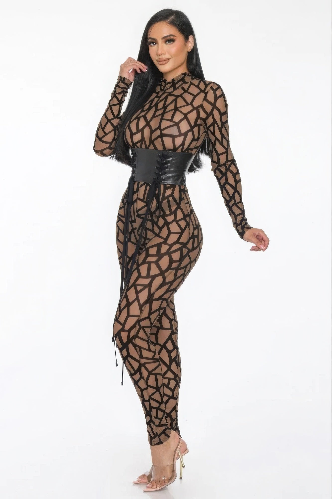 Geometric Printed Jersey Jumpsuit - Flip Flop Dynasty