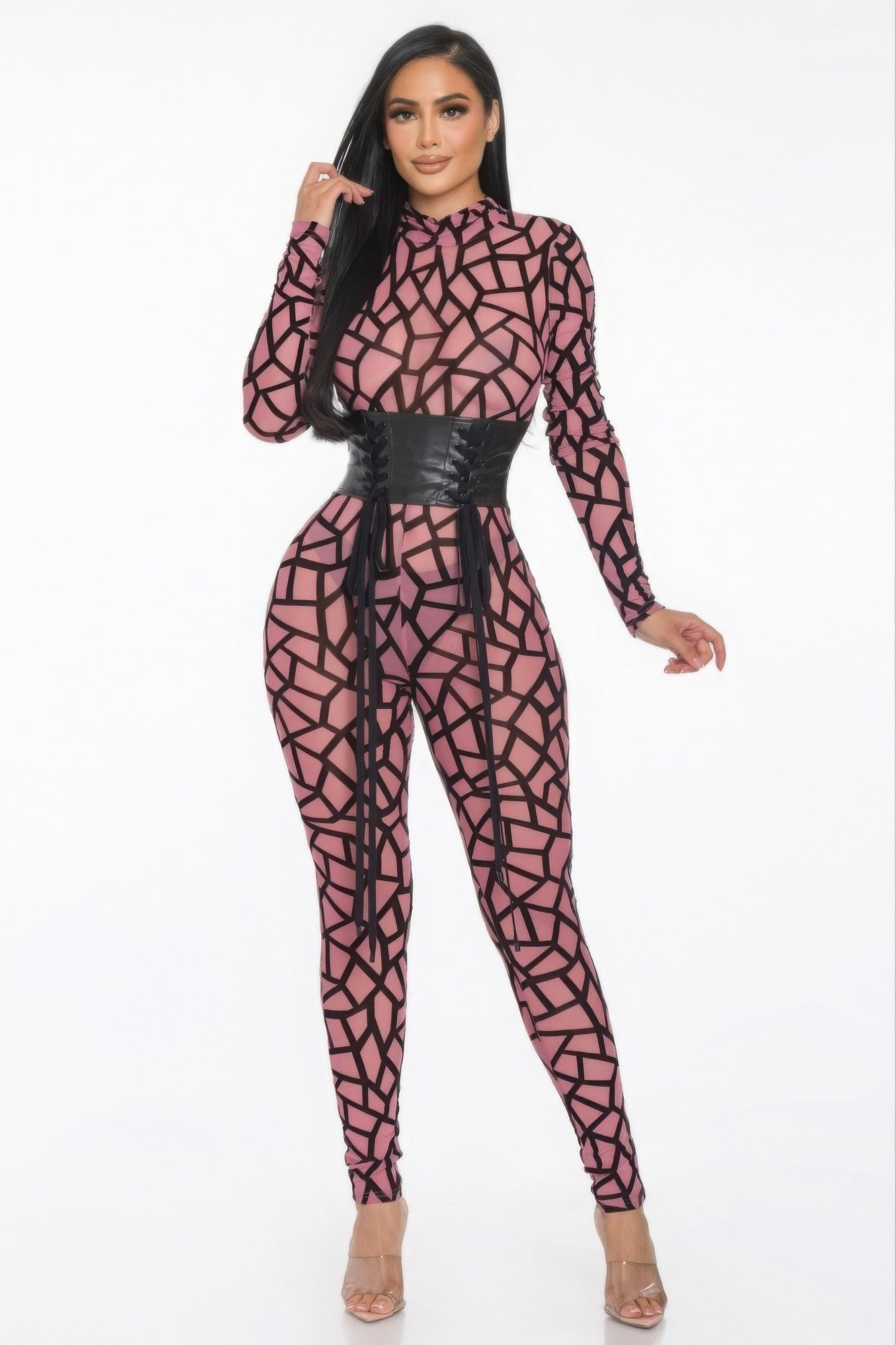 Geometric Printed Jersey Jumpsuit - Flip Flop Dynasty
