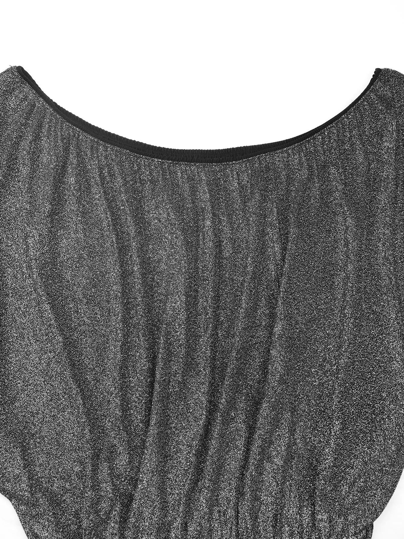 Glitter One Shoulder Long Sleeve Wide Leg Jumpsuit - Flip Flop Dynasty