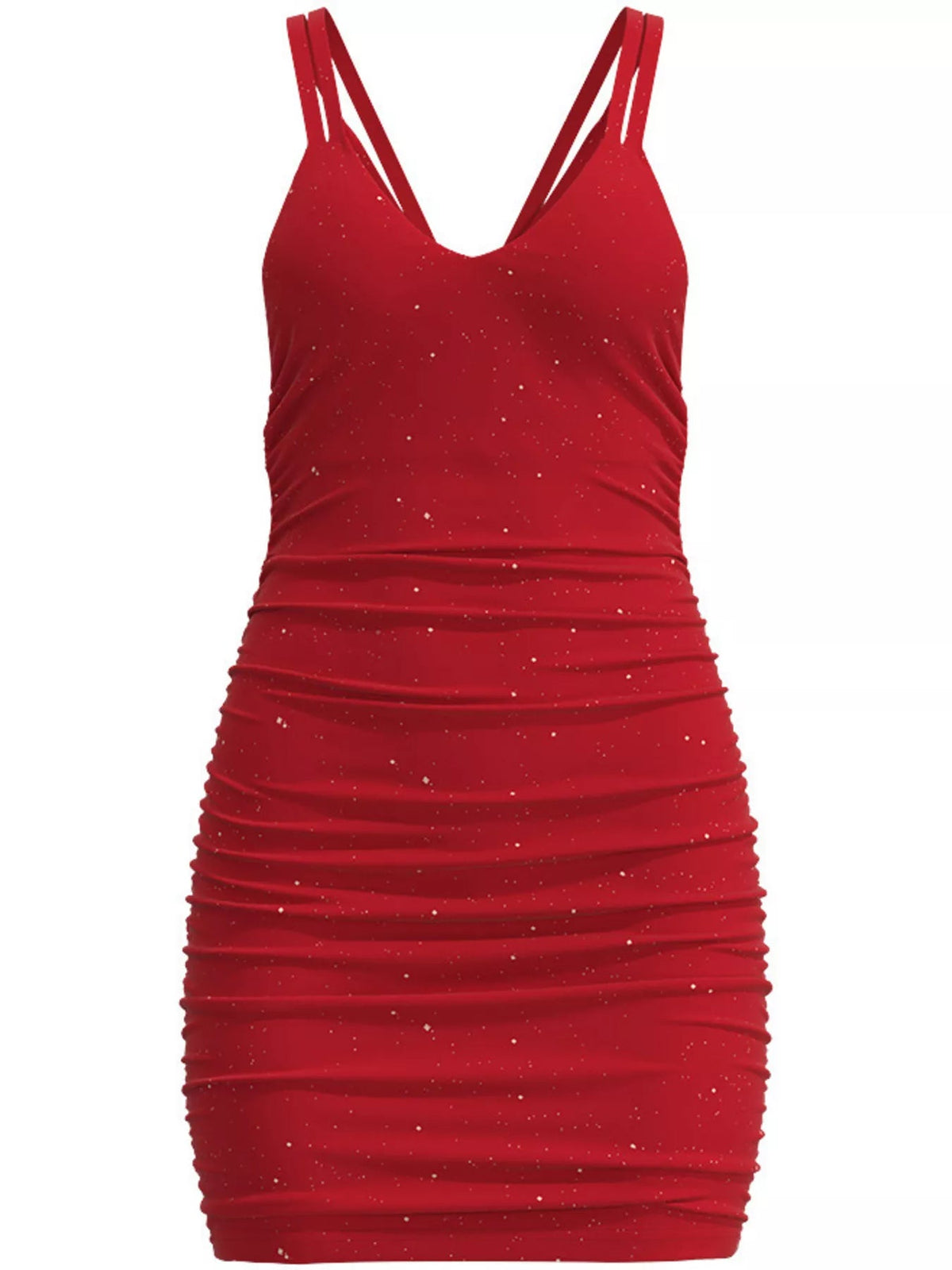 Glitter Ruched Bodycon Mini Dress - Flip Flop Dynasty