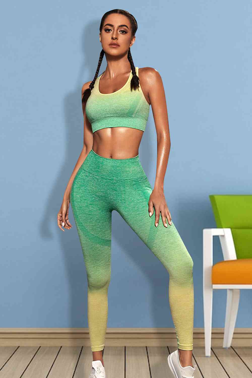 Gradient Sports Tank and Leggings Set - Flip Flop Dynasty