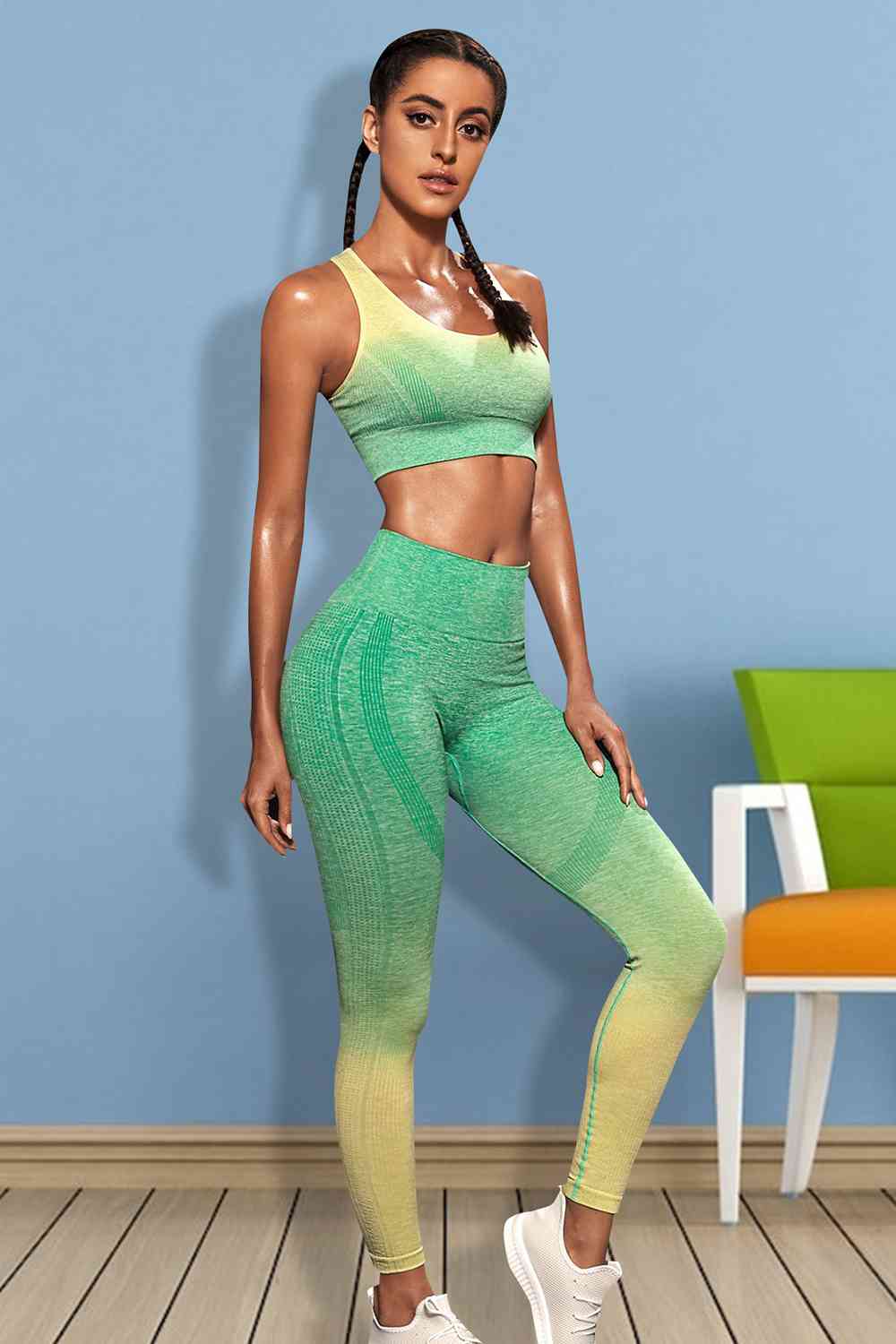 Gradient Sports Tank and Leggings Set - Flip Flop Dynasty