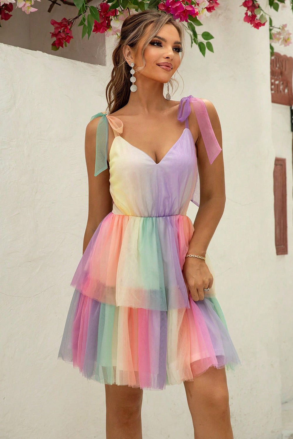 Gradient Tie - Shoulder Layered Dress - Flip Flop Dynasty