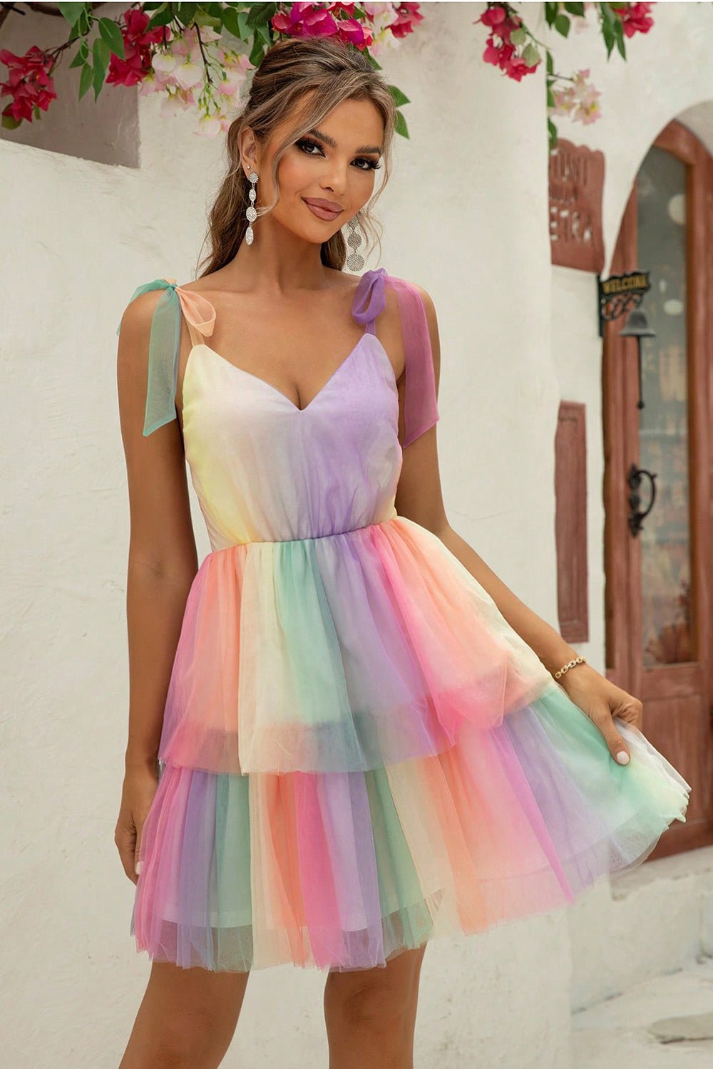 Gradient Tie - Shoulder Layered Dress - Flip Flop Dynasty