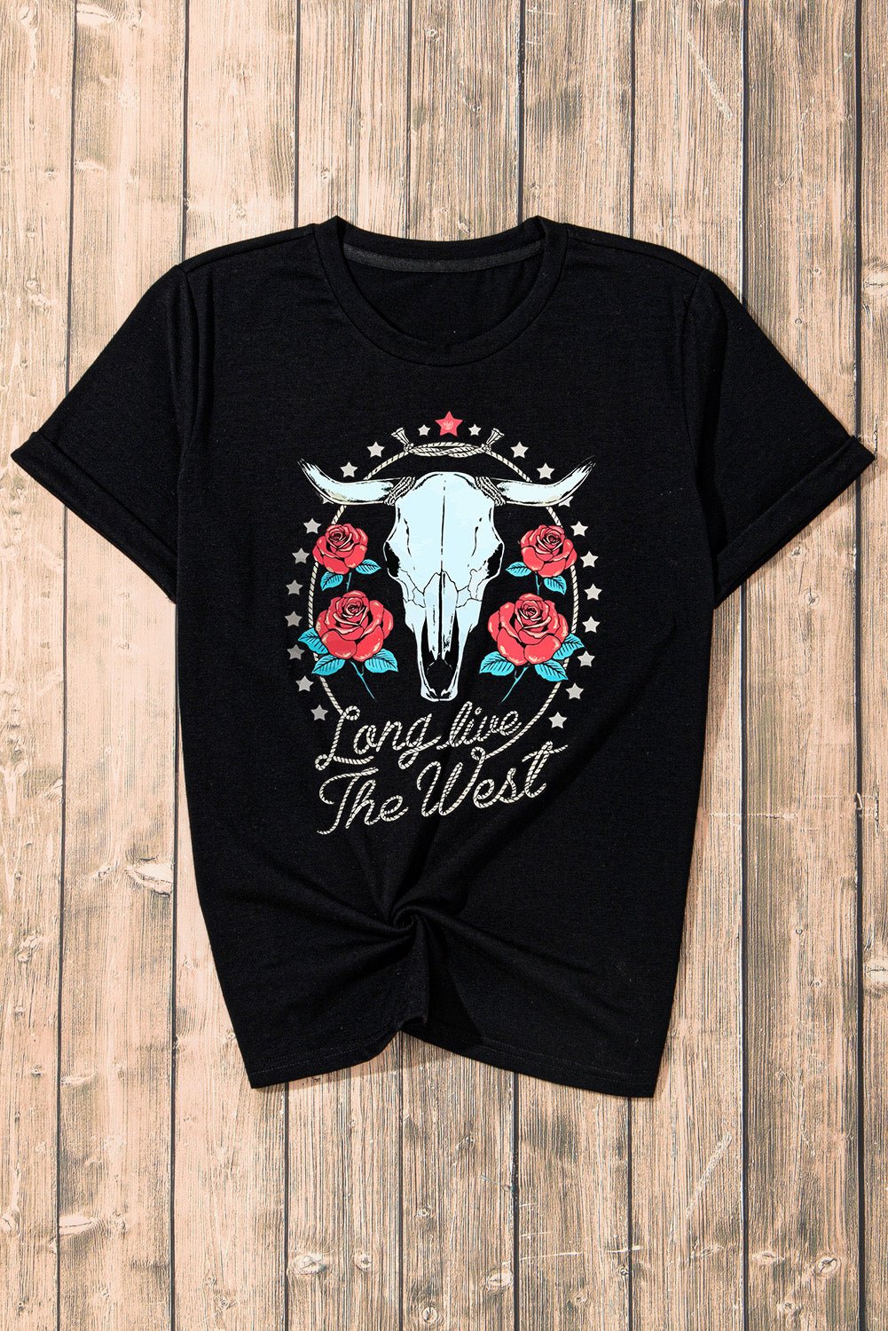 Graphic Round Neck Short Sleeve T-Shirt - Flip Flop Dynasty