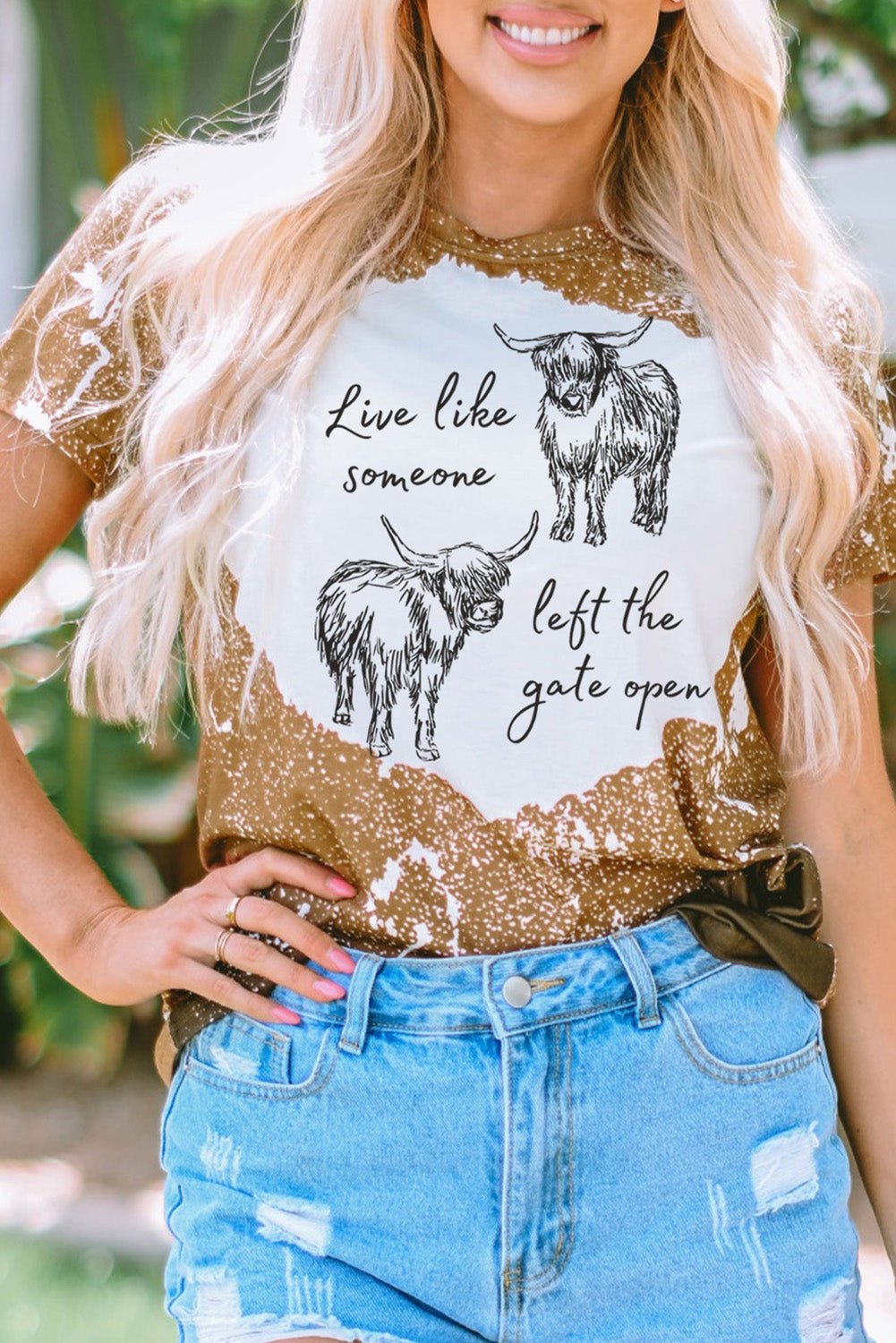 Graphic Round Neck Short Sleeve T-Shirt - Flip Flop Dynasty