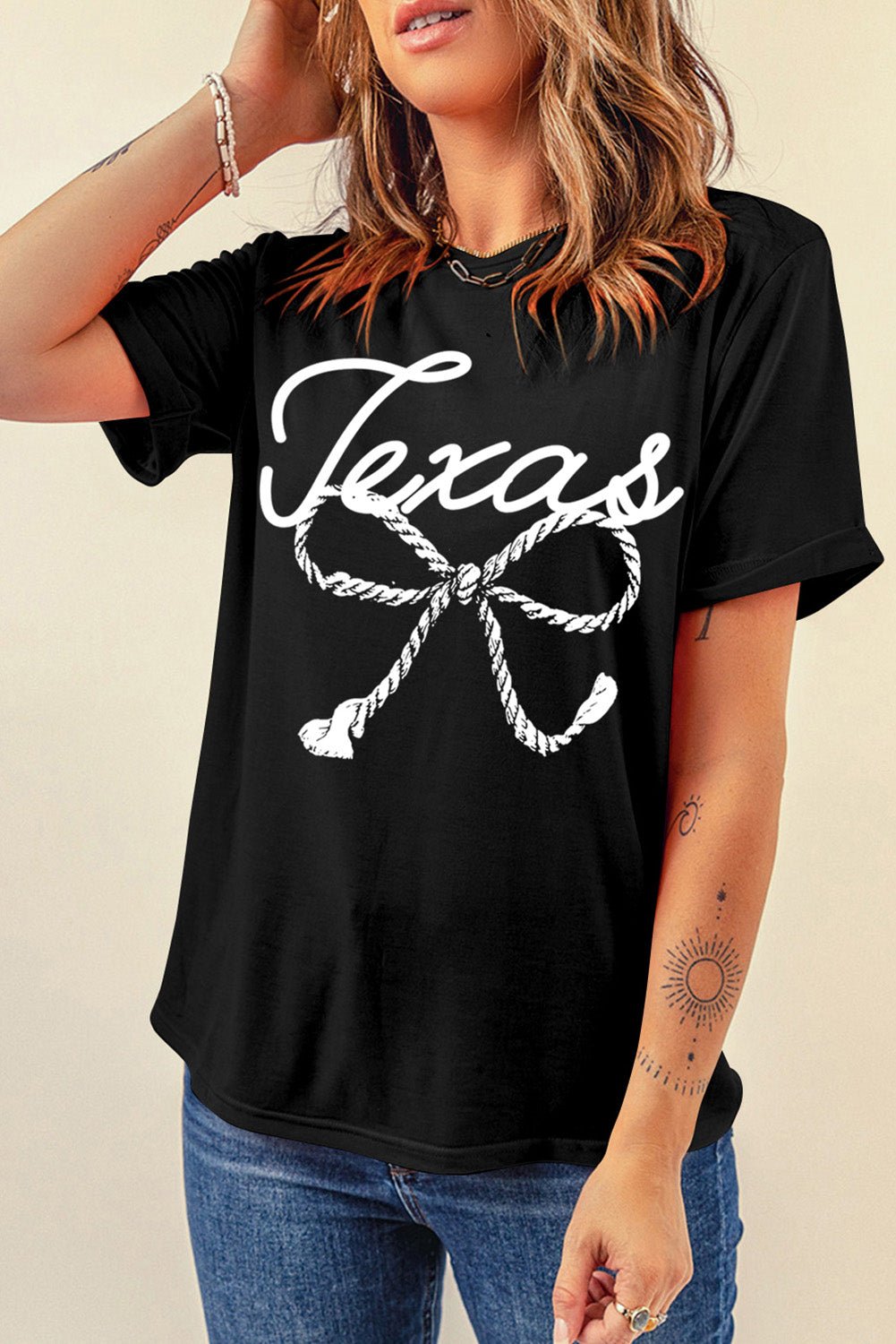 Graphic Round Neck Short Sleeve T-Shirt - Flip Flop Dynasty