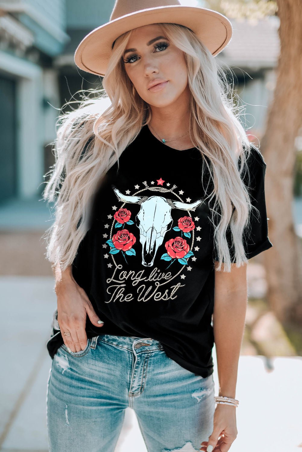 Graphic Round Neck Short Sleeve T-Shirt - Flip Flop Dynasty