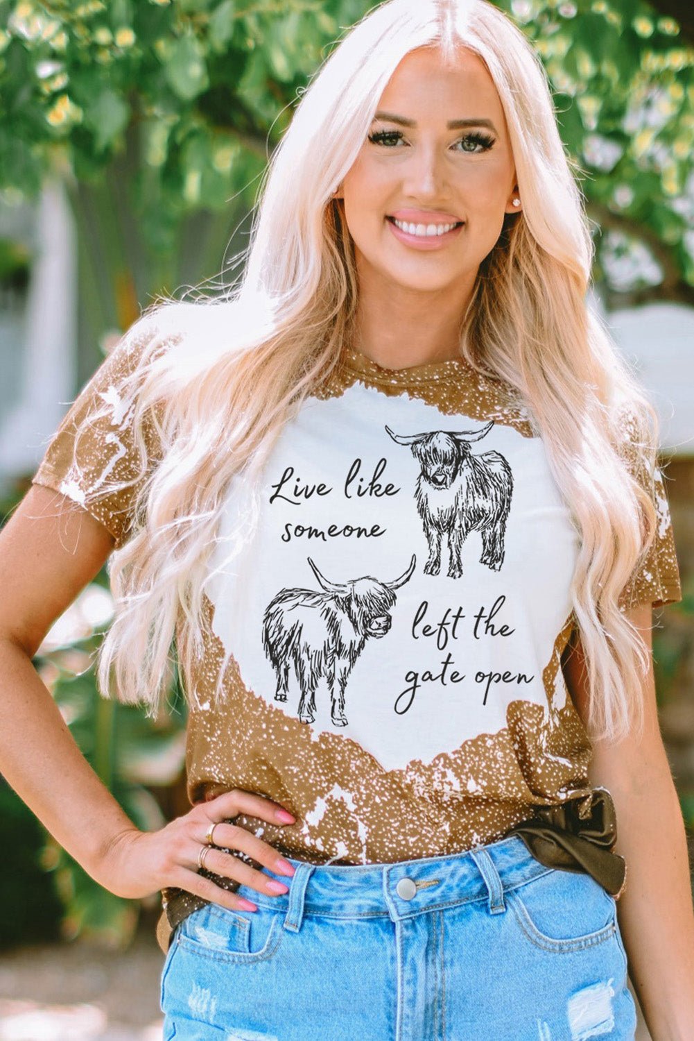 Graphic Round Neck Short Sleeve T-Shirt - Flip Flop Dynasty