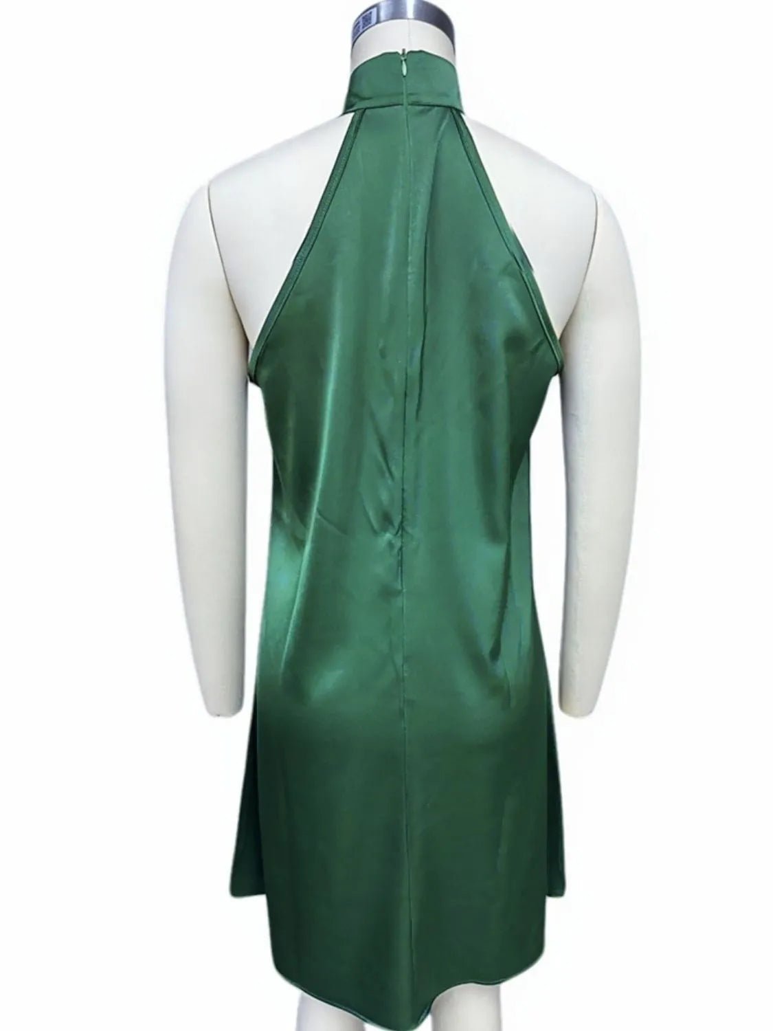 Grecian Neck Satin Mini Dress - Flip Flop Dynasty