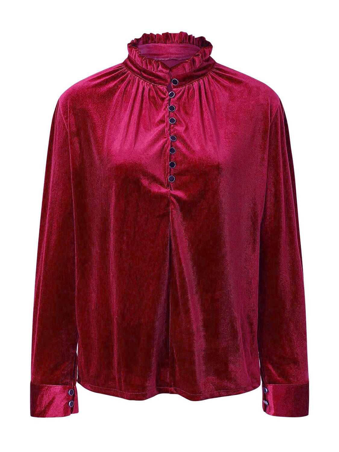 Half Button Long Sleeve Blouse - Flip Flop Dynasty