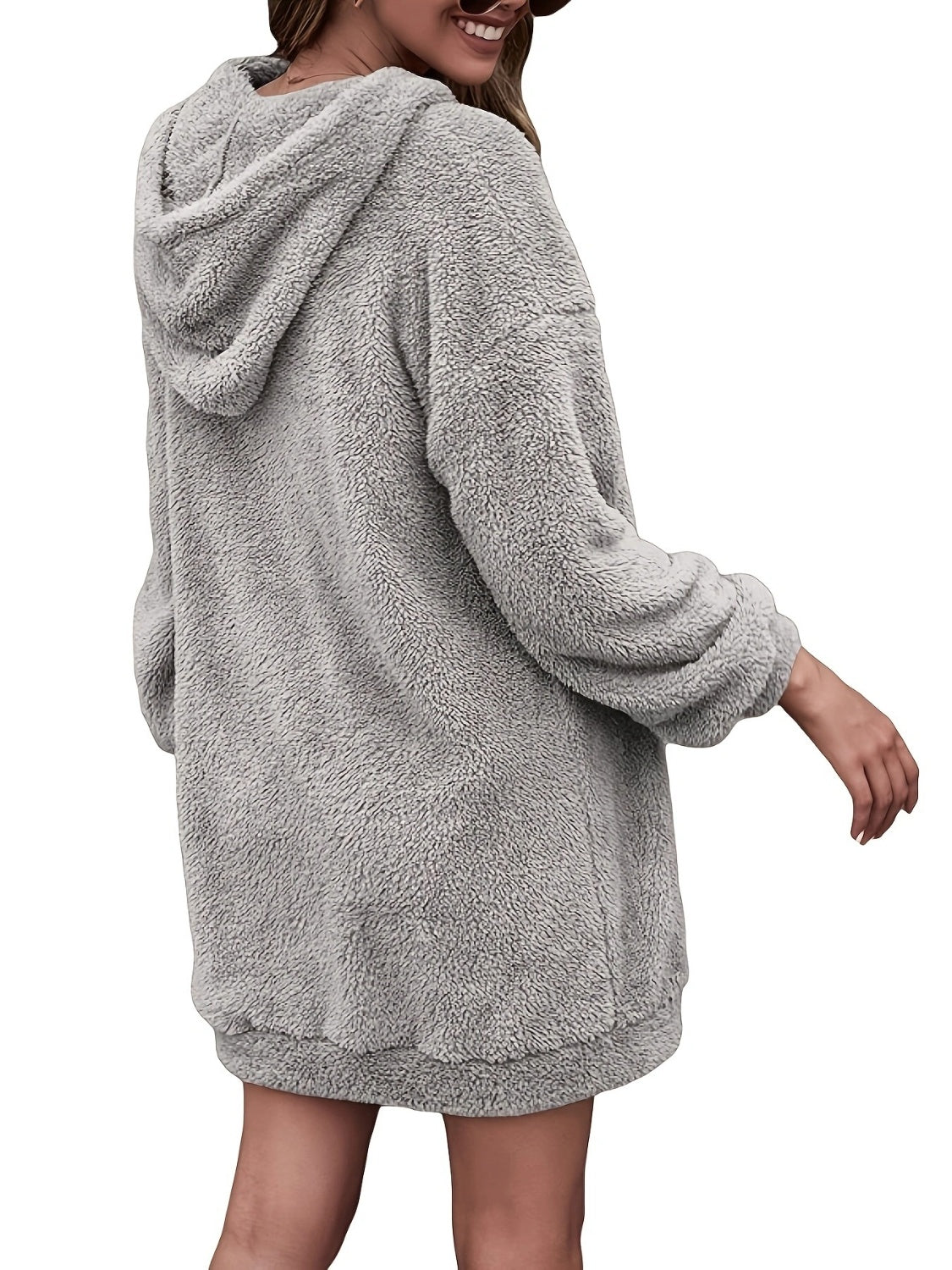 Half Zip Dropped Shoulder Oversized Hoodie - Flip Flop Dynasty
