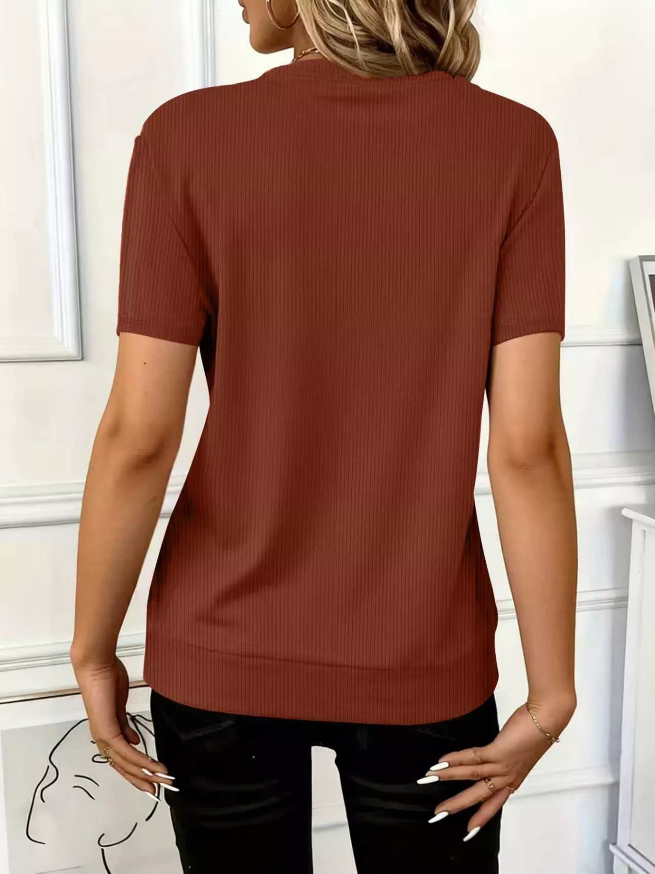 Half Zip Short Sleeve Top - Flip Flop Dynasty
