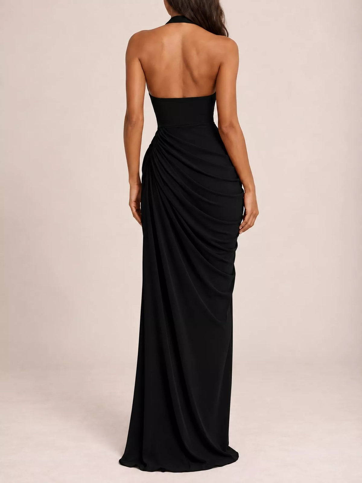 Halter Neck High-Slit Maxi Evening Dress - Flip Flop Dynasty