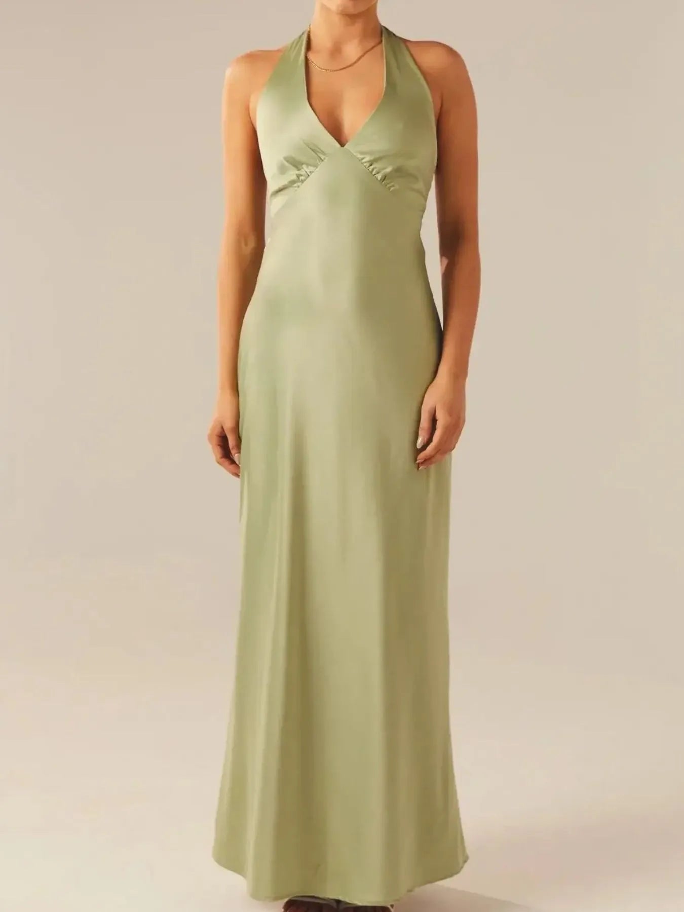 Halter Neck Wrap Maxi Dress with Tie Detail - Flip Flop Dynasty