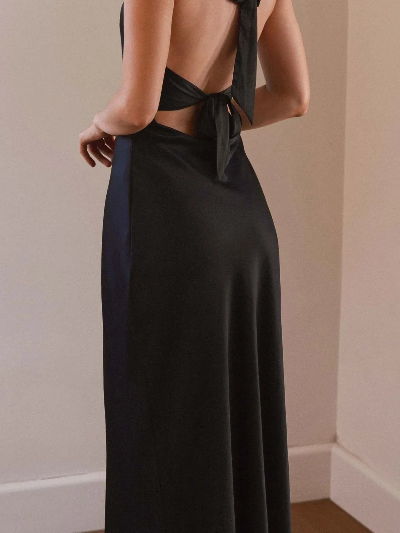 Halter Neck Wrap Maxi Dress with Tie Detail - Flip Flop Dynasty