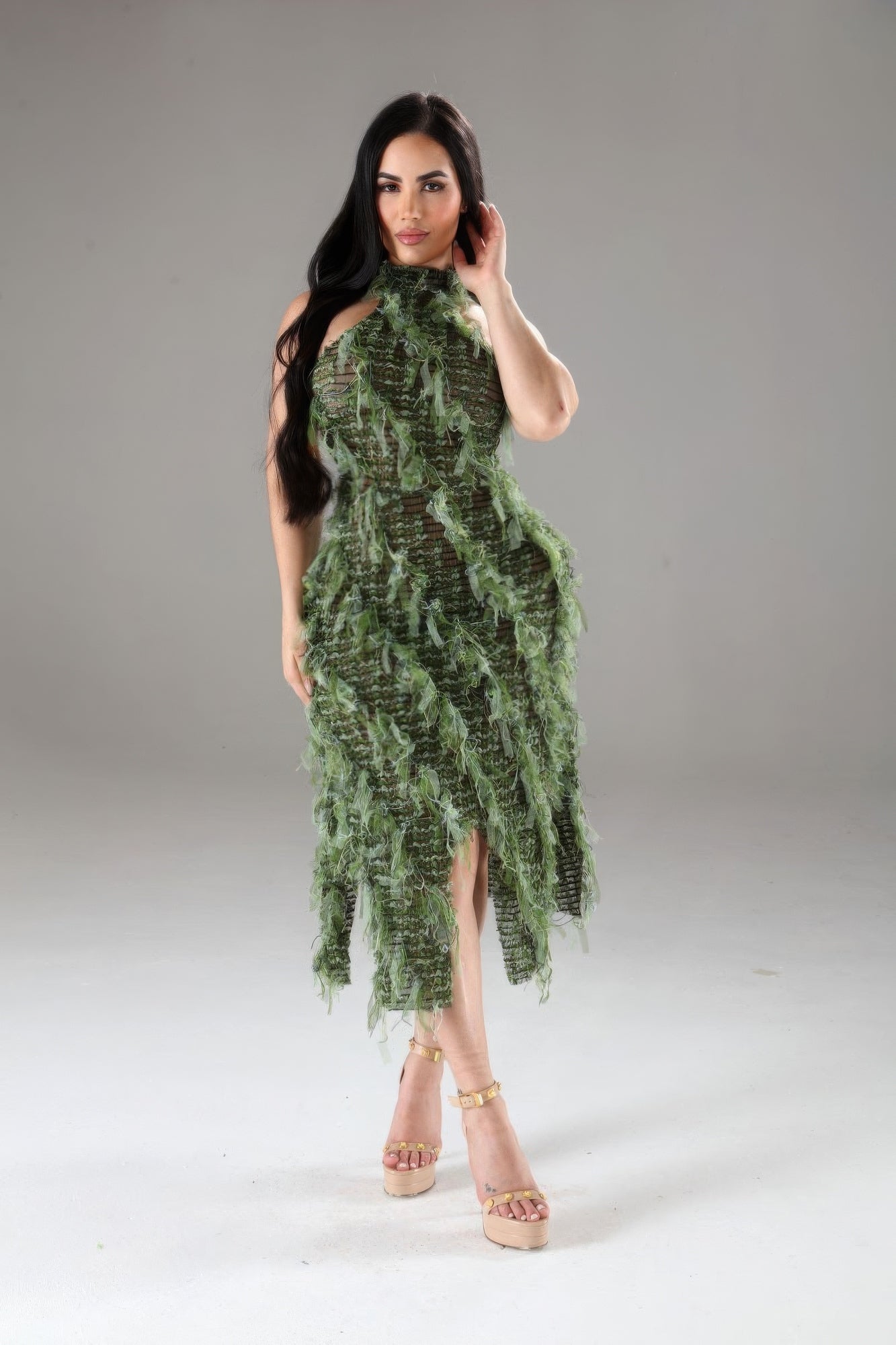 Halter Ruffled Dress - Flip Flop Dynasty