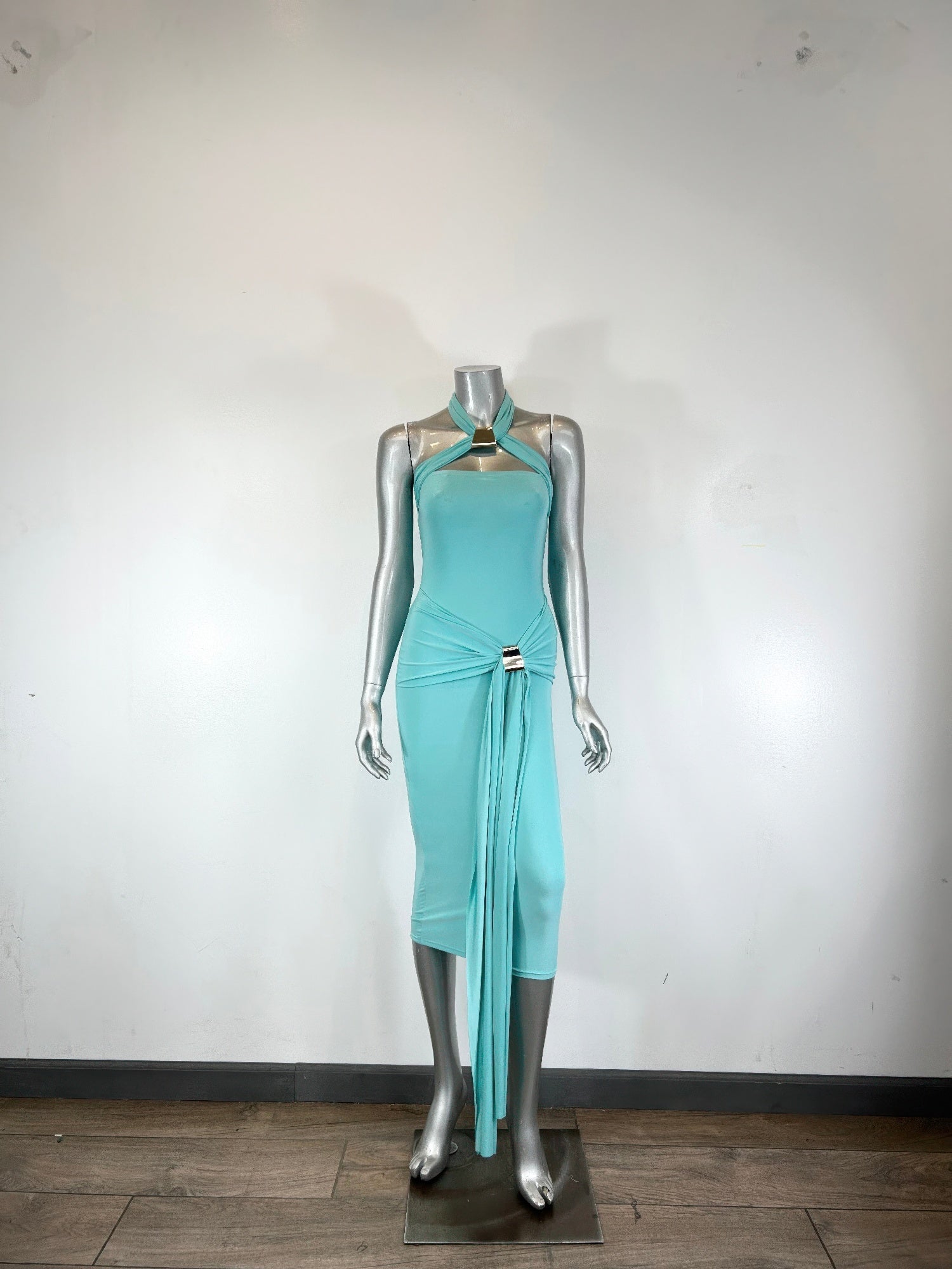 Halter - style Bodycon Midi Dress - Flip Flop Dynasty