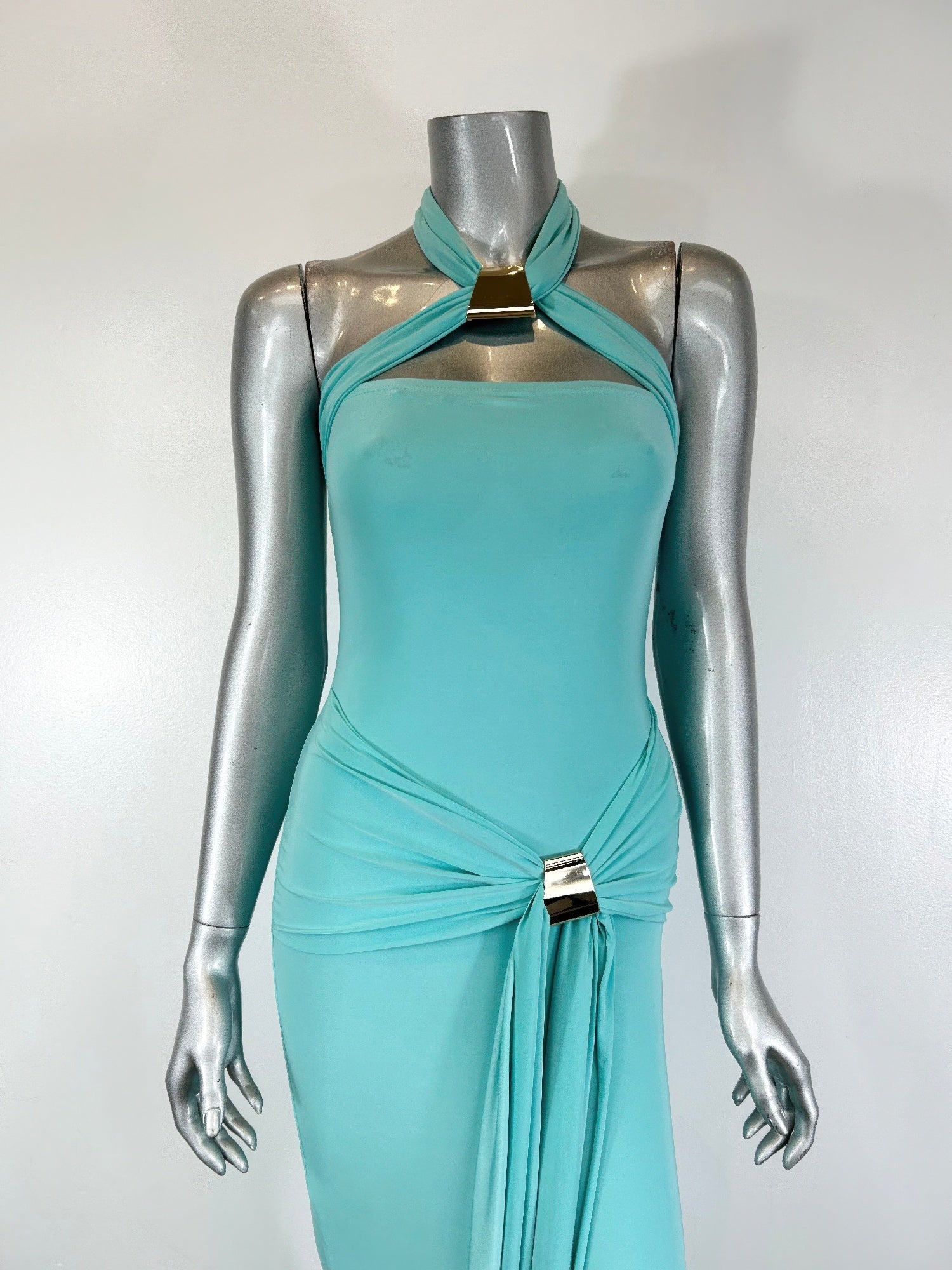 Halter - style Bodycon Midi Dress - Flip Flop Dynasty