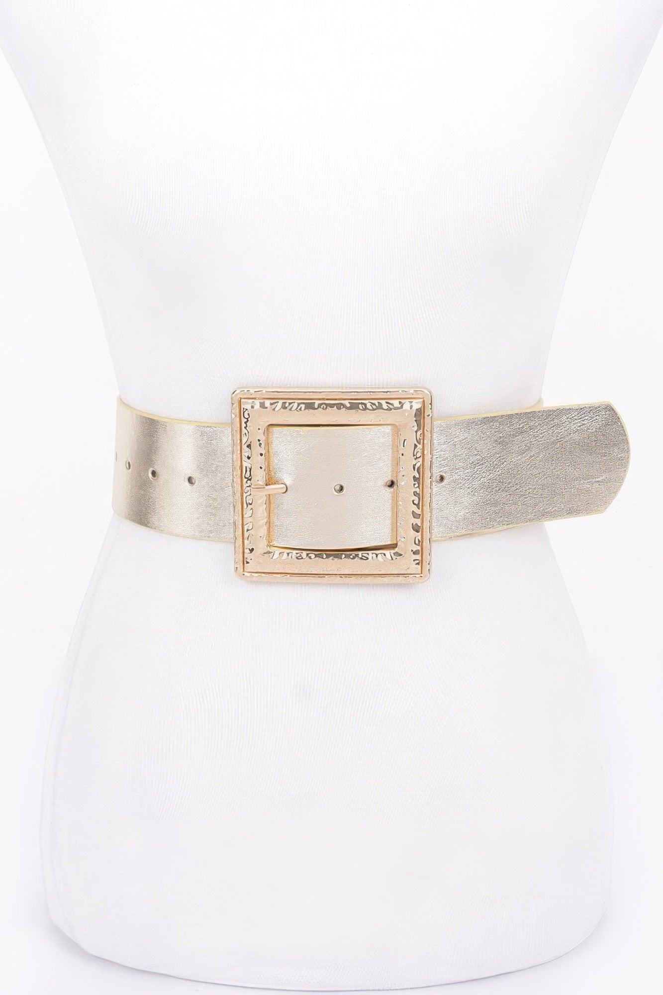 Hammered Metal Buckle Stretch Belt - Flip Flop Dynasty