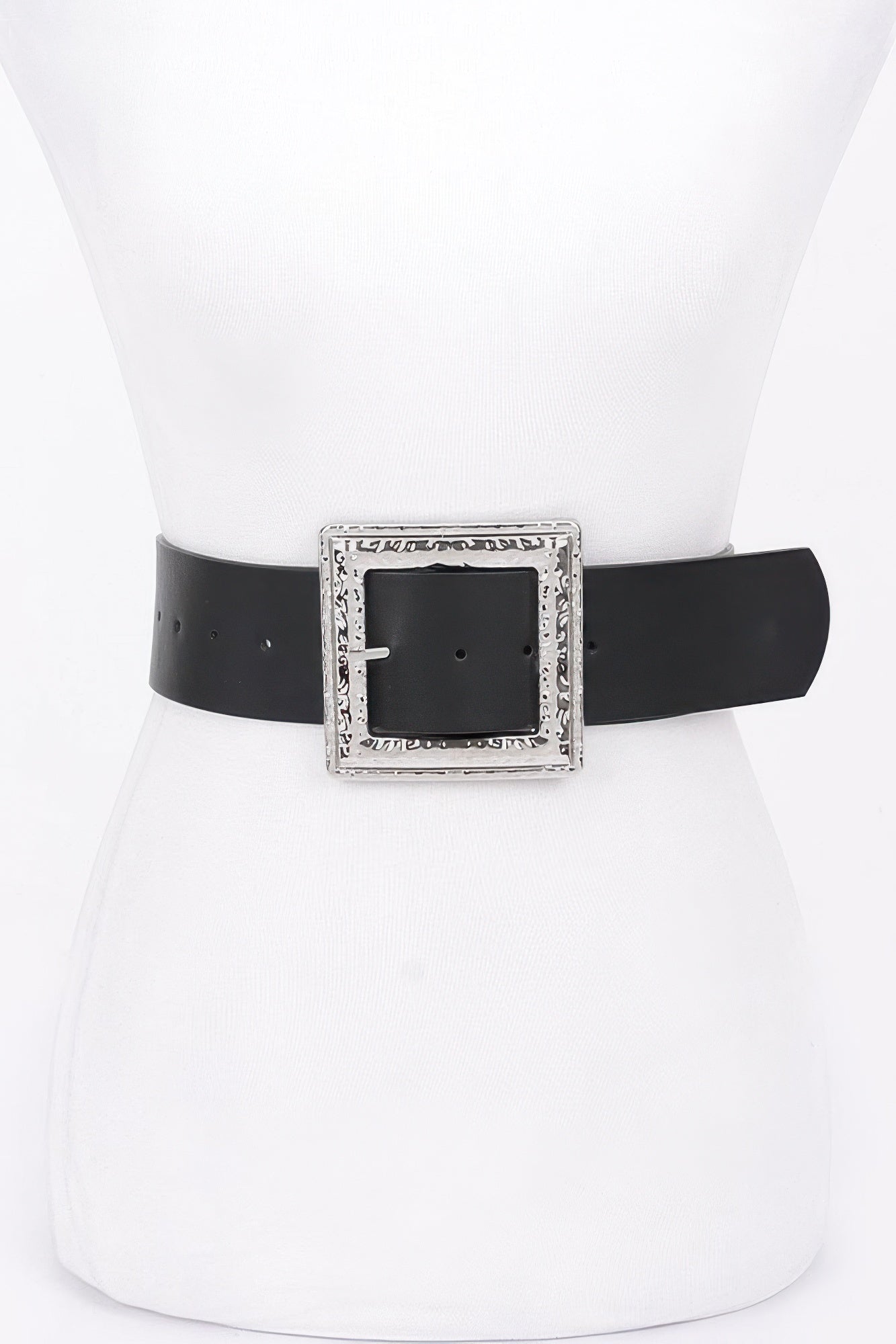 Hammered Metal Buckle Stretch Belt - Flip Flop Dynasty