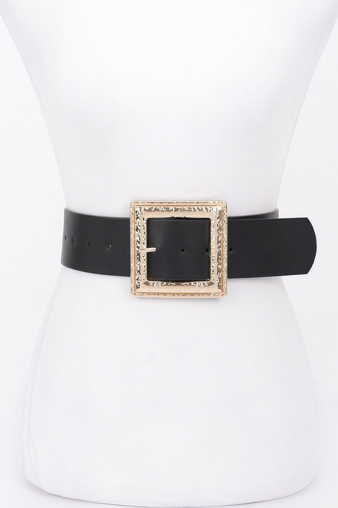 Hammered Metal Buckle Stretch Belt - Flip Flop Dynasty