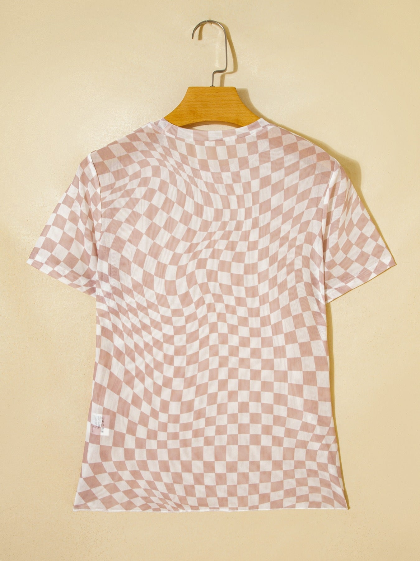 heckered Print Crew Neck Mesh T Shirt - Flip Flop Dynasty