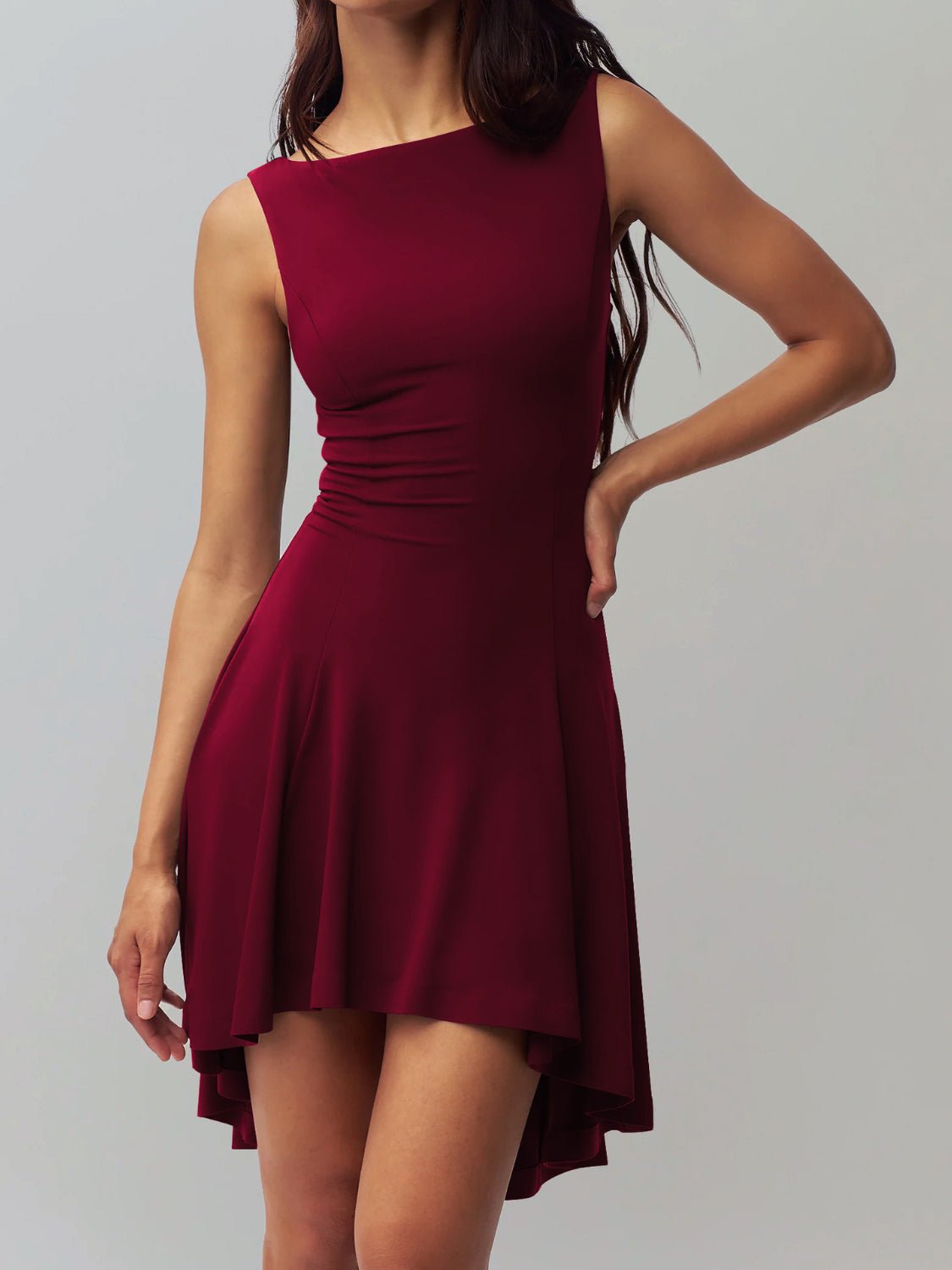 High - Low Round Neck Sleeveless Dress - Flip Flop Dynasty